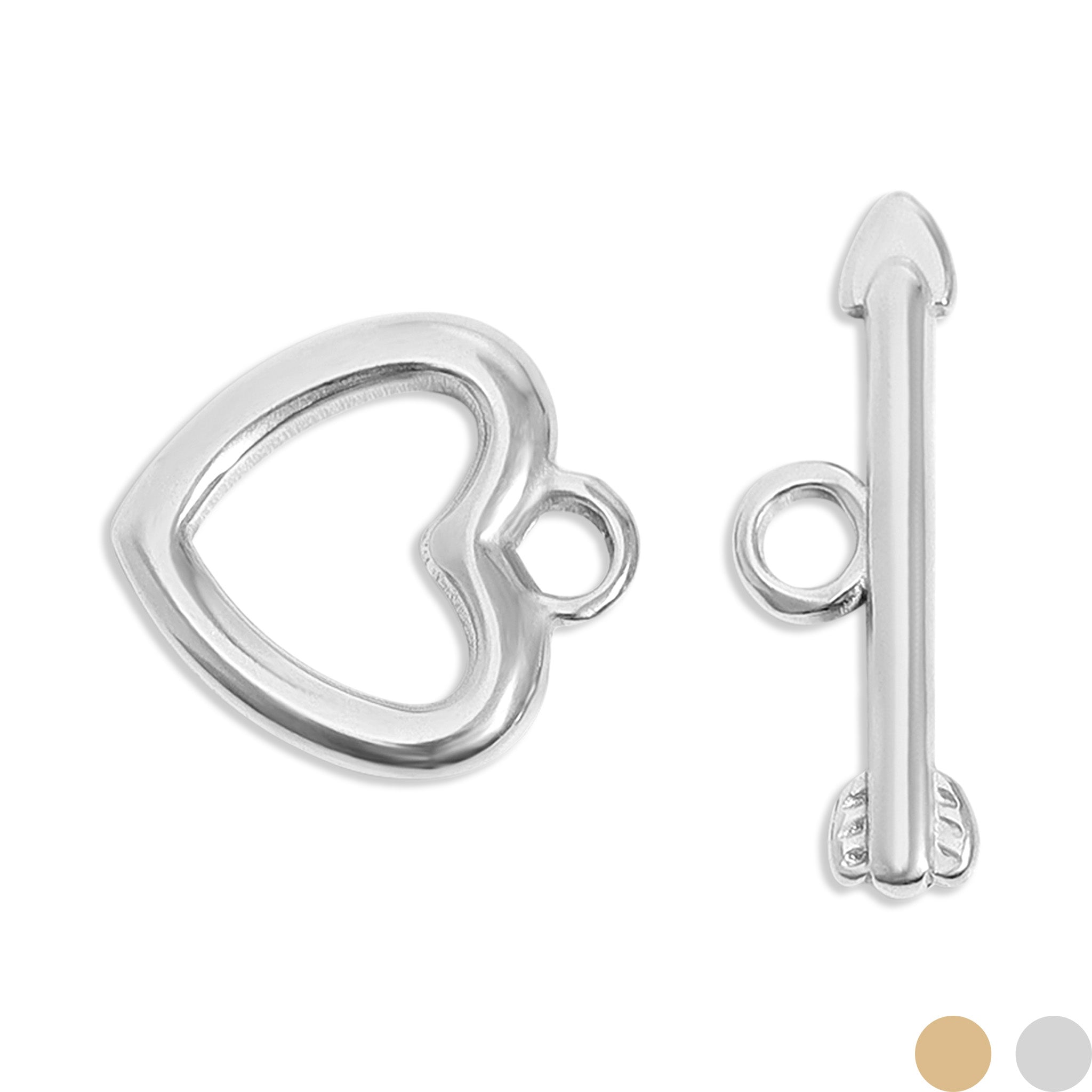 18K Gold PVD Stainless Steel Heart & Arrow Toggle Clasp / ENC0046、mySite、dreamappss