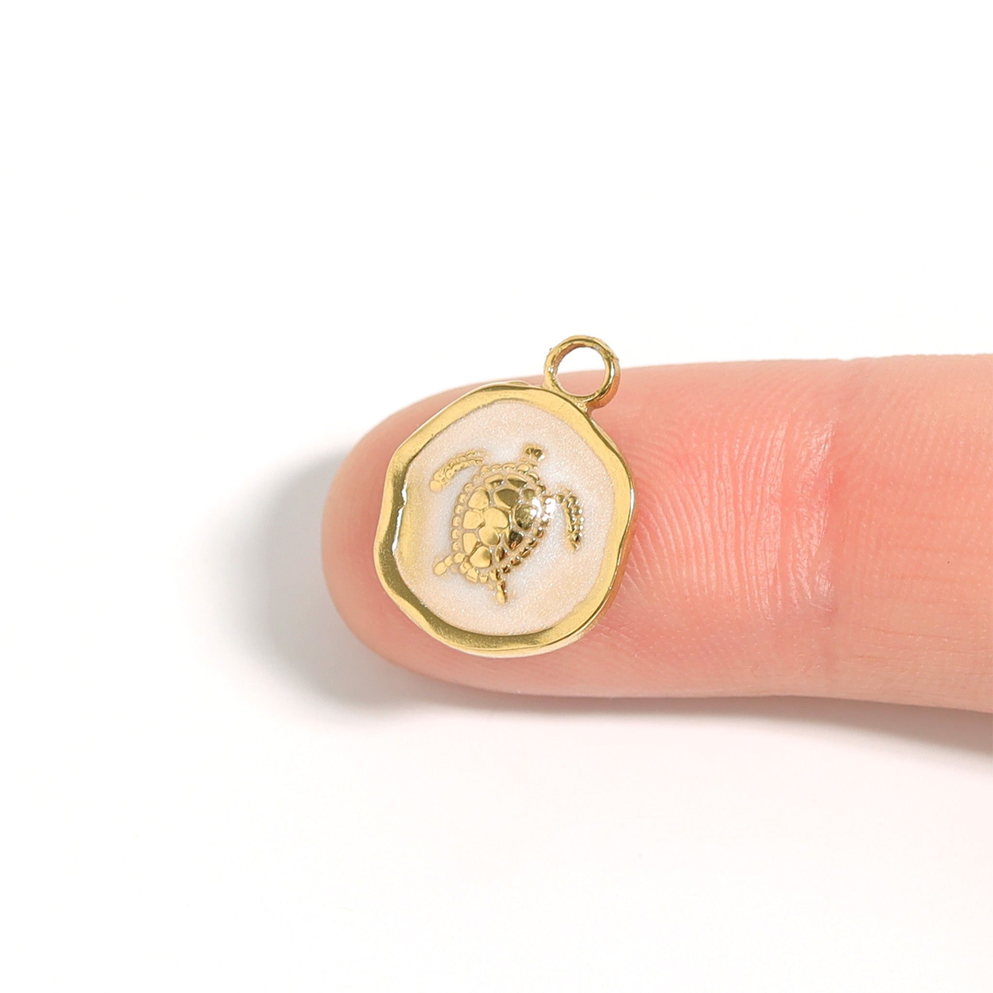 18K Gold PVD Sea Turtle Epoxy Charm / PDL0226、mySite、dreamappss
