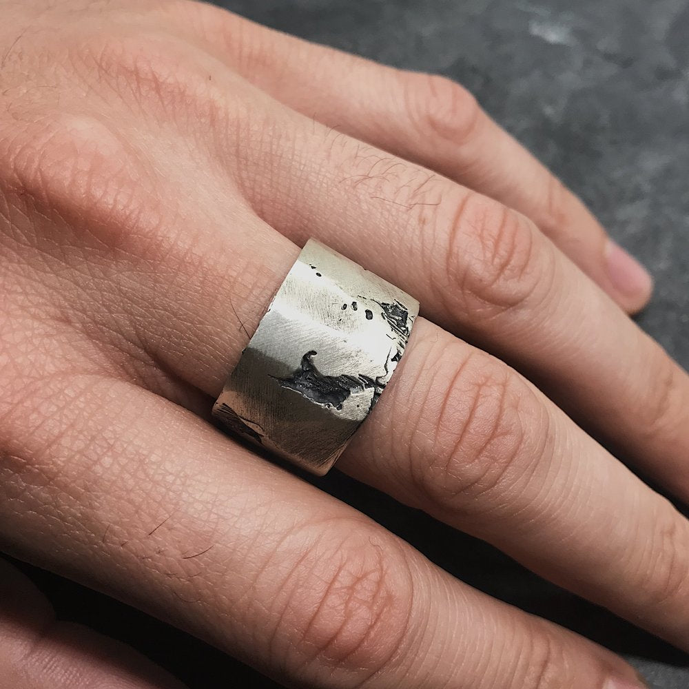  Barrel Ring in Oxidized Silver、mySite、merchandisen