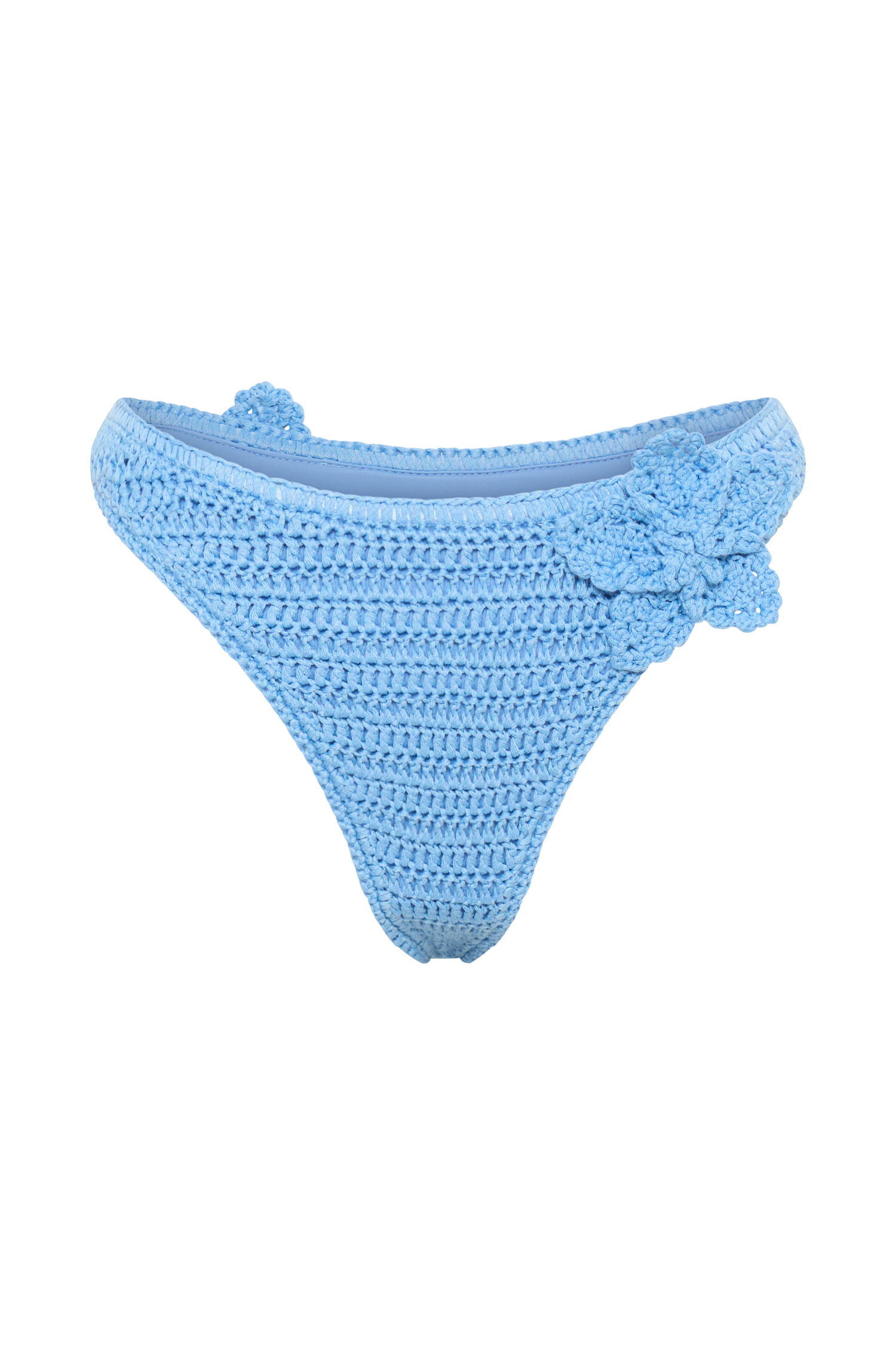 Skye Floral Crochet Tie Up Bikini Bottom - Cornflower Blue、mySite、solidvoid