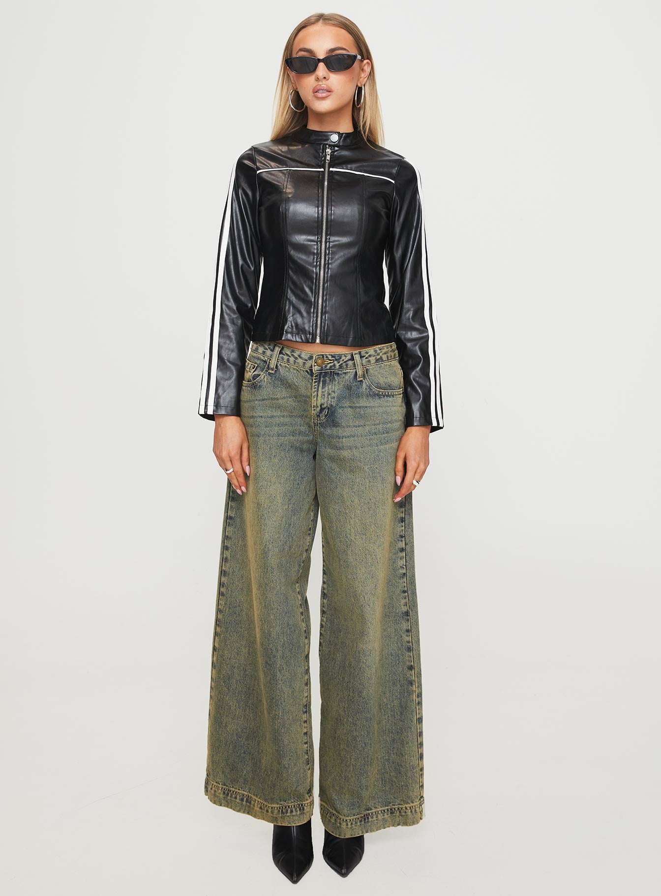 Lowgan Faux Leather Jacket Black、mySite、solidvoid