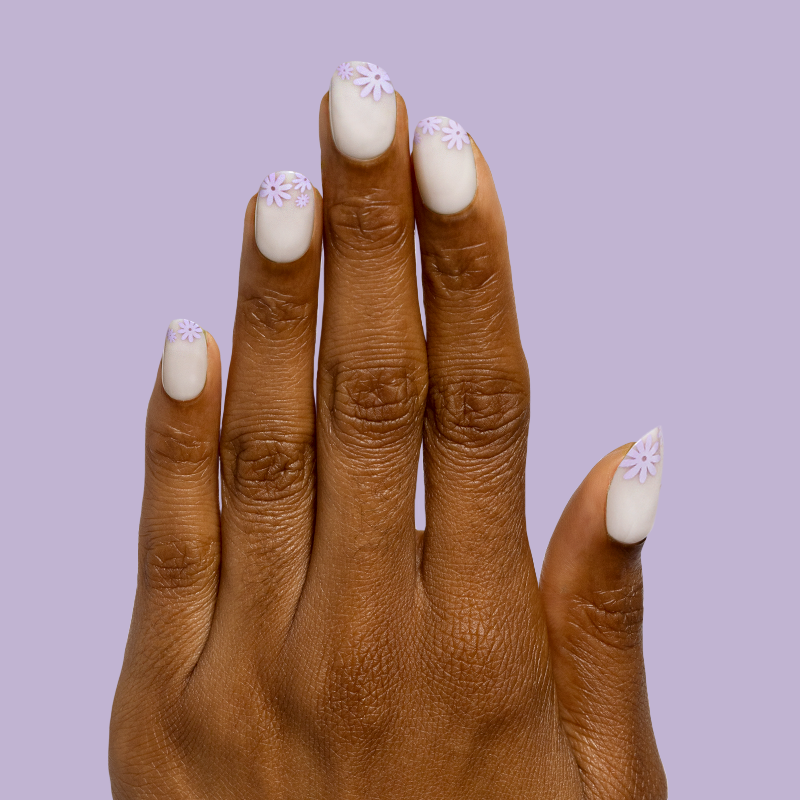 Floral Tip | Short | Round - Tab Press-On、mySite、solidvoid