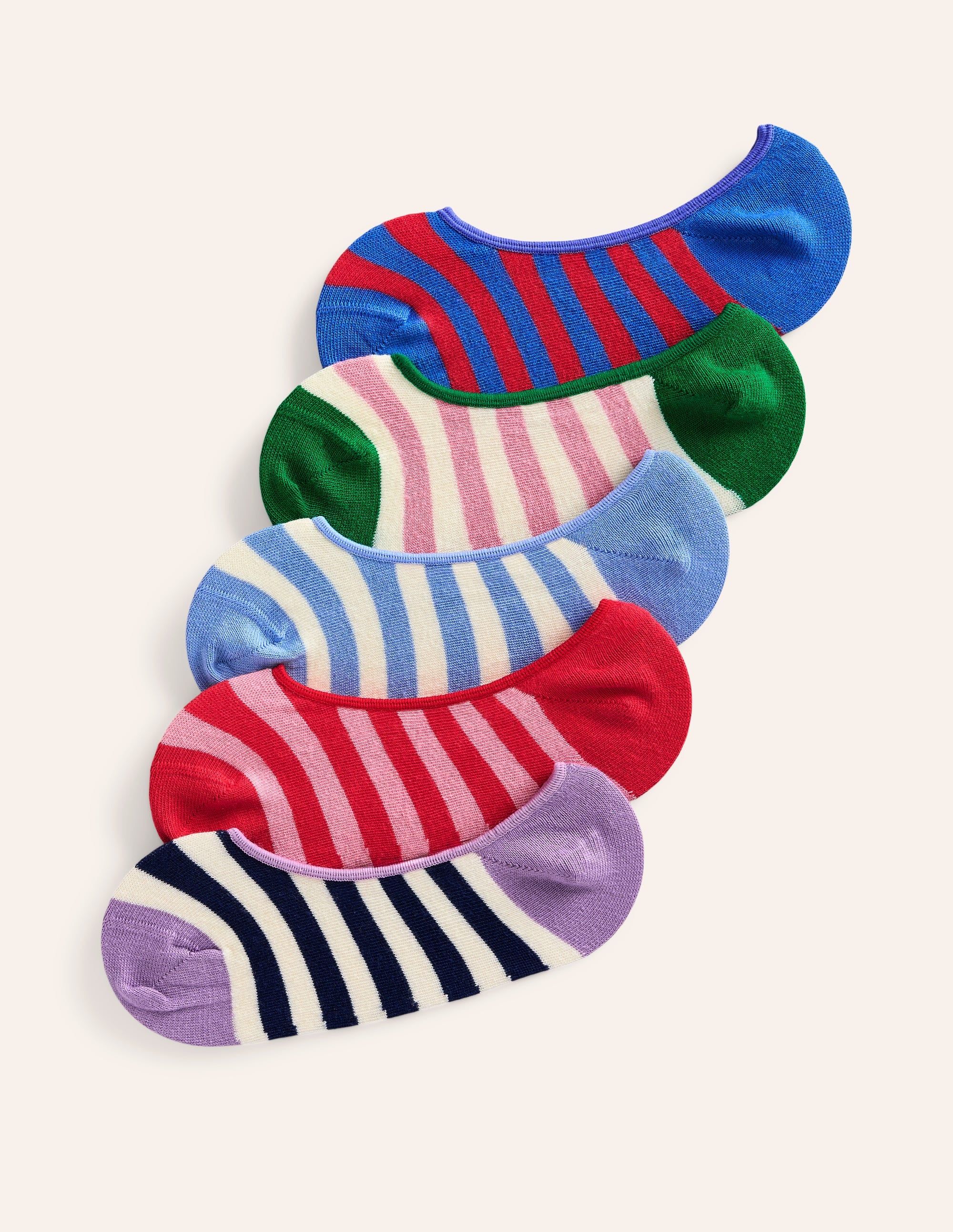  5 Pack Secret Socks-Multi Colourblock Stripe、mySite、ashleygrahame