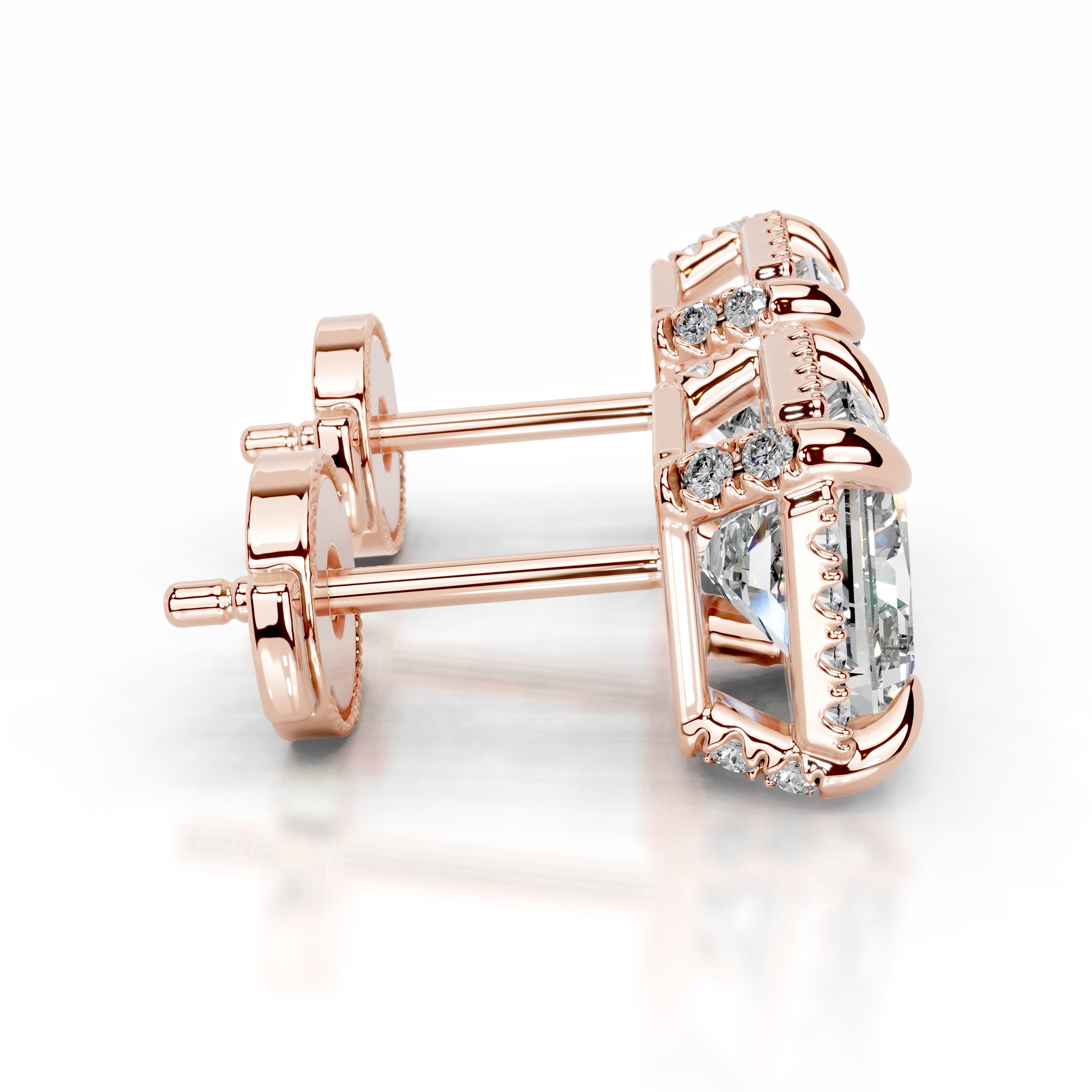 Ophelia Diamond Halo Earrings - 14K Rose Gold、mySite、hinf8tx79