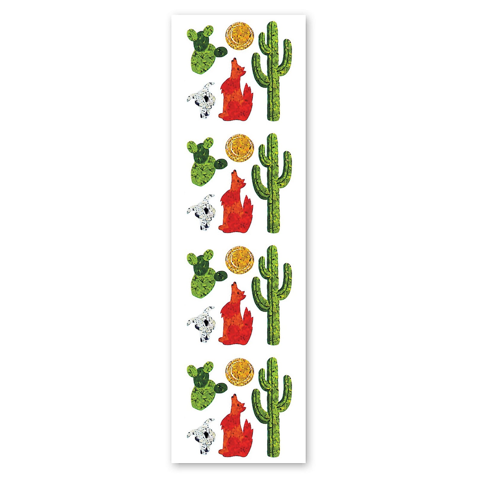  Coyote & Cactus Sparkly Prismatic Stickers - Packaged、mySite、ghnorth