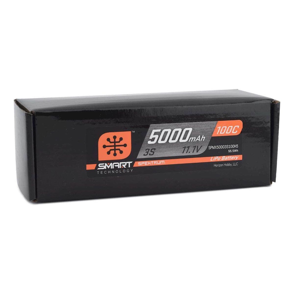  SPMX50003S100H5, Spektrum RC 3S Smart LiPo Hard Case 100C Battery Pack w/IC5 Connector (11.1V/5000mAh)、mySite、merchandisen