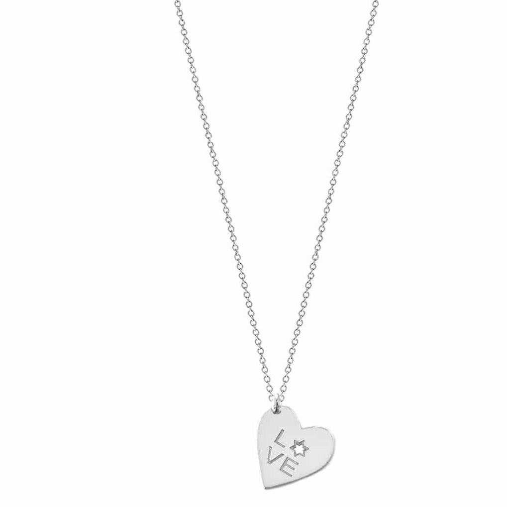 Zionist Love Heart Star of David Necklace - (Sterling Silver or Gold-Plated)、mySite、topwebapps