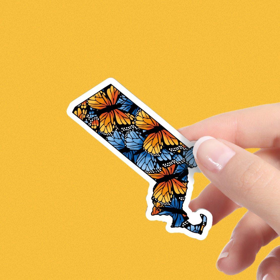  Massachusetts Butterfly Pattern Sticker、mySite、elrpsem3k