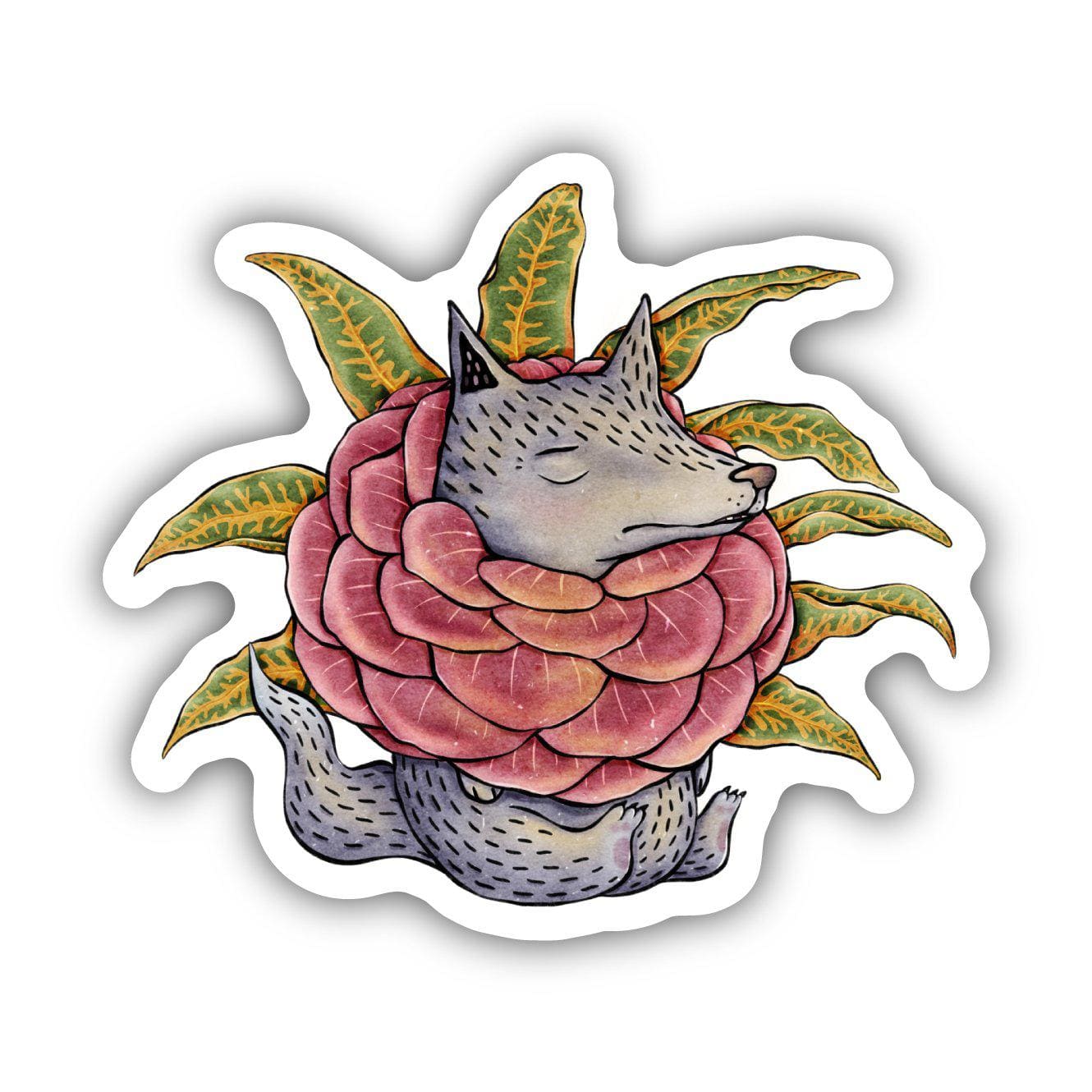  Plant & Rose Wolf Sticker、mySite、elrpsem3k