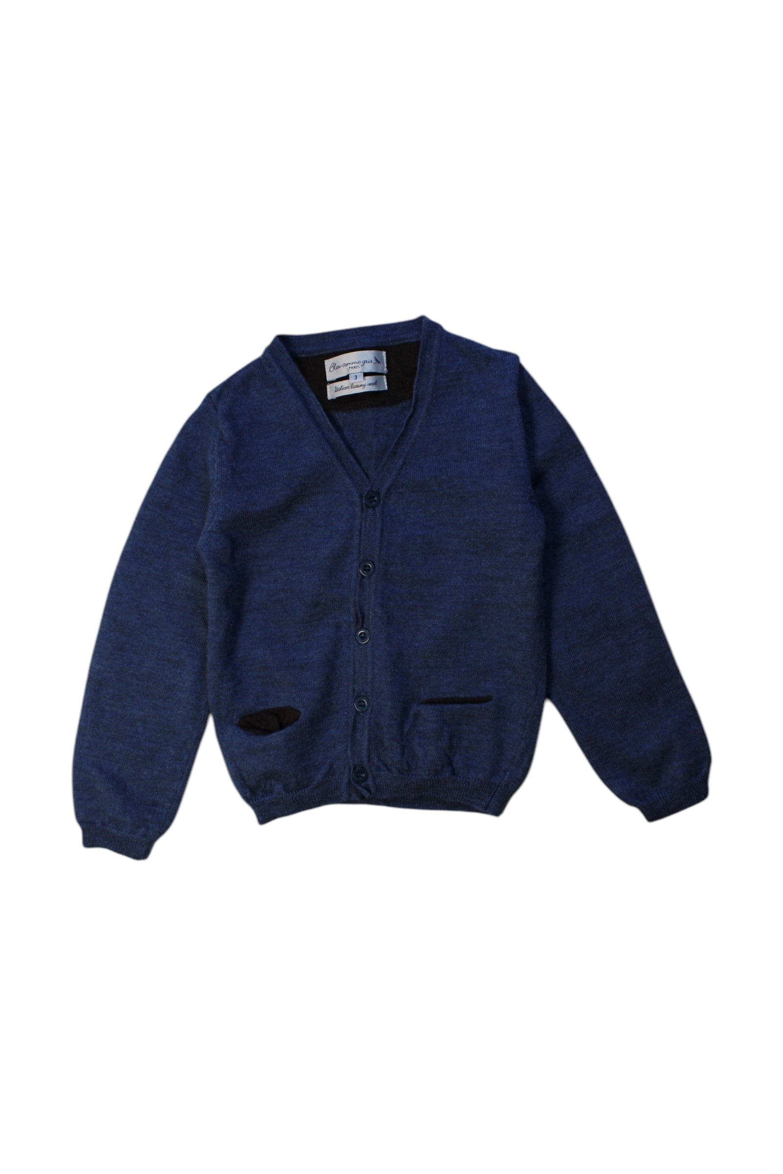 Bleu Comme Gris Merino Wool Cardigan 3T、mySite、g9winljtr