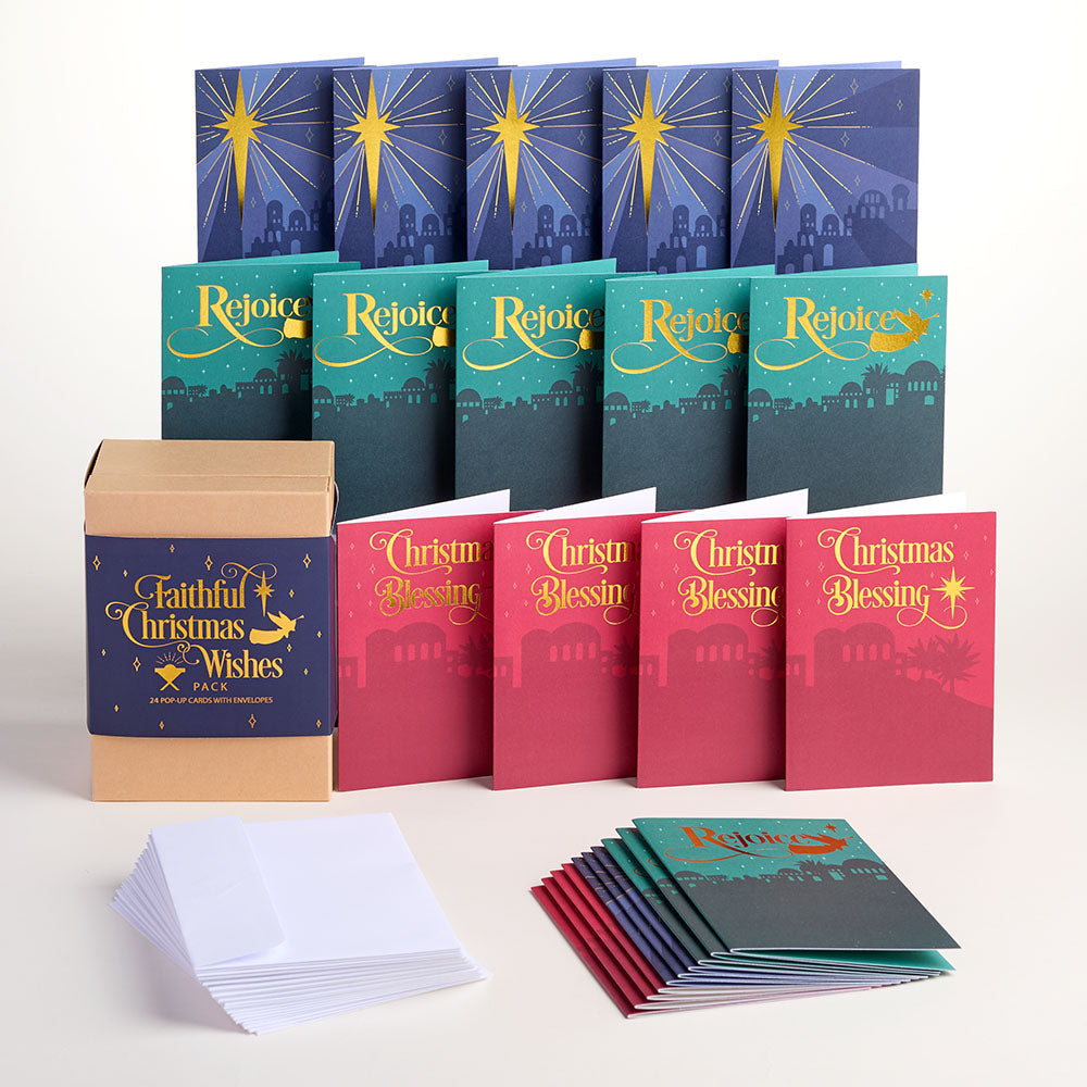 Faithful Christmas Wishes Box Set (Assorted 24-Pack): Paperpop® Card、mySite、solidvoid