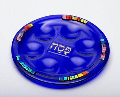 Blue Glass Seder Plate by Daryl Cohen、mySite、topwebapps