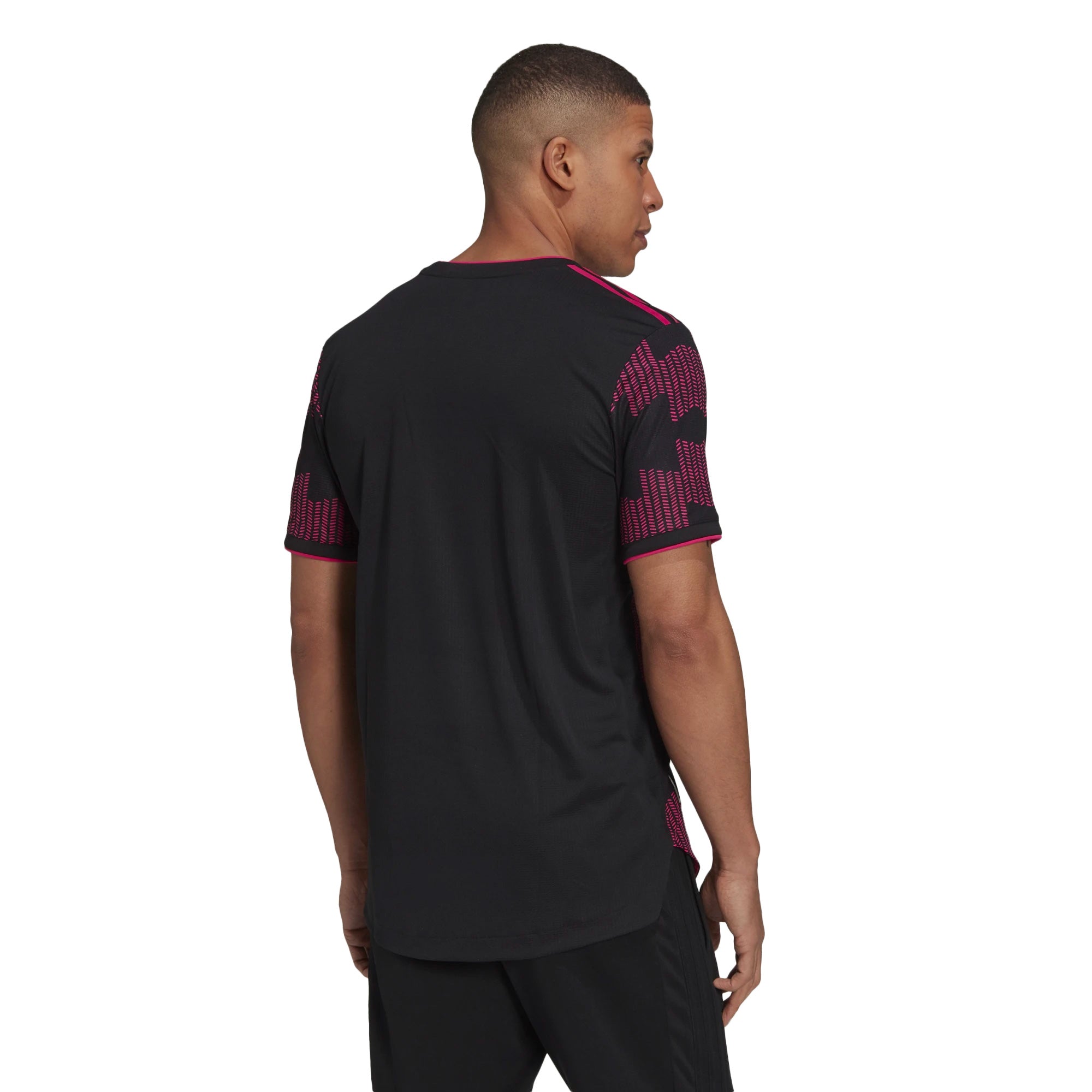 adidas Men's Mexico 2021/22 Authentic Home Jersey Black/Real Magenta、mySite、noshort