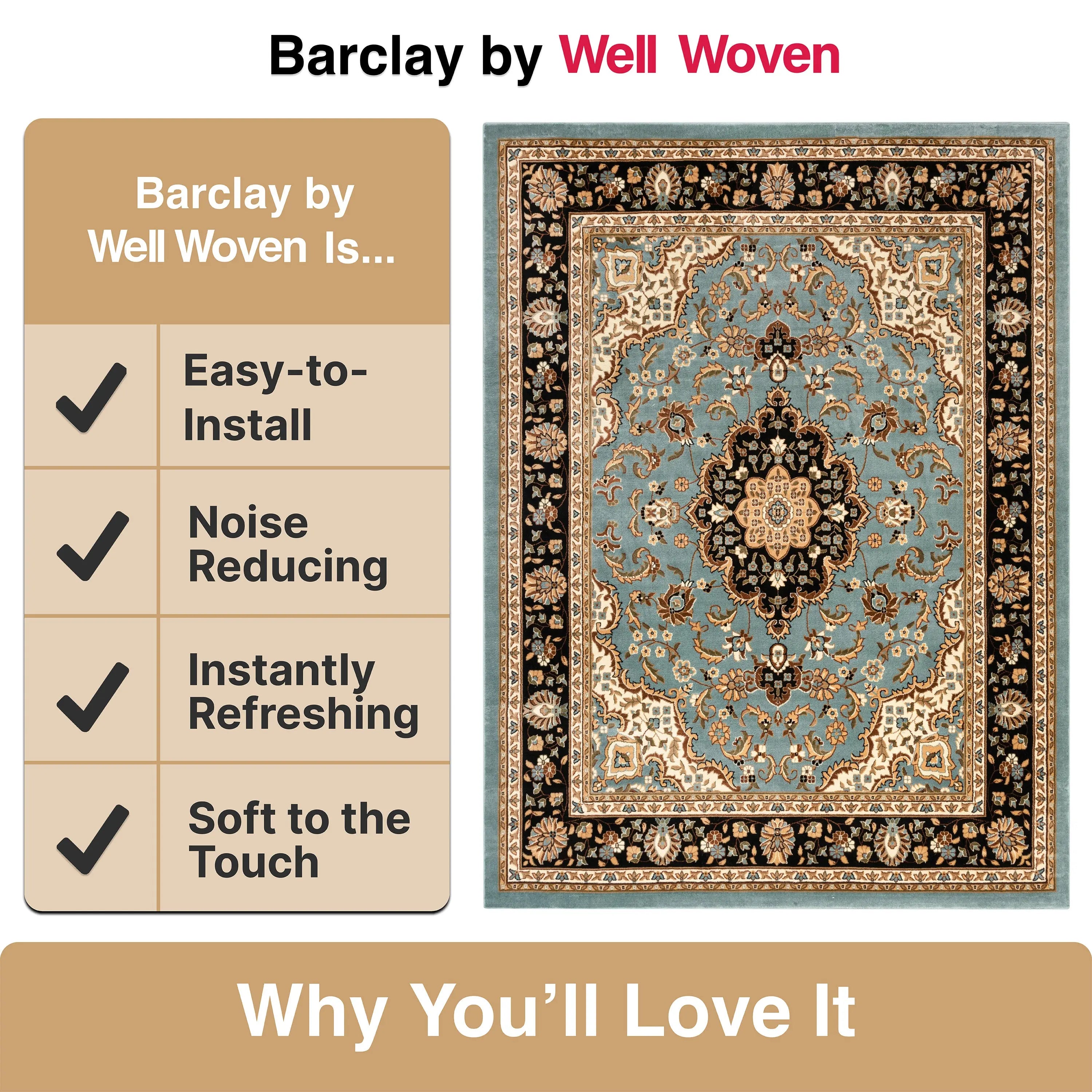 Medallion Kashan Light Blue Traditional Rug、mySite、gigharbornorthrealestate