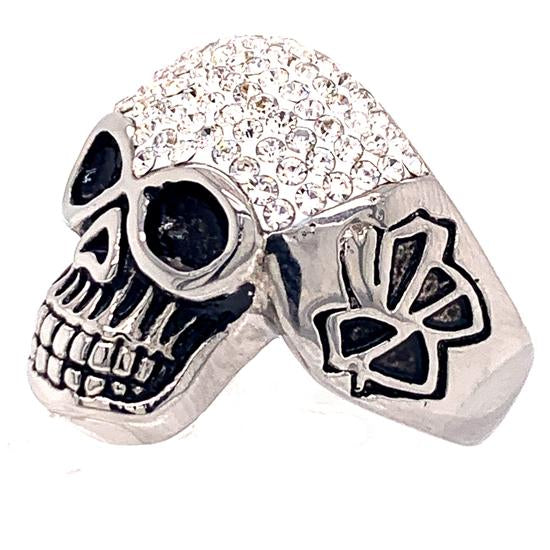 Skull With Tiny Clear Accent CZ Stones Stainless Steel Ring / SCR3099、mySite、dreamappss