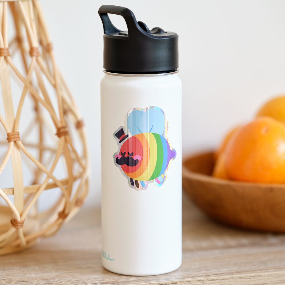 Modern Pride Bee LGBTQ+ Sticker、mySite、solidvoid