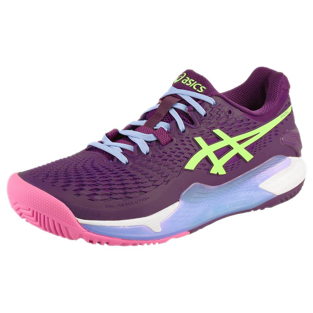 Asics Women's Gel-Resolution 9 - Padel - Deep Mauve/Lime Green、mySite、neckold