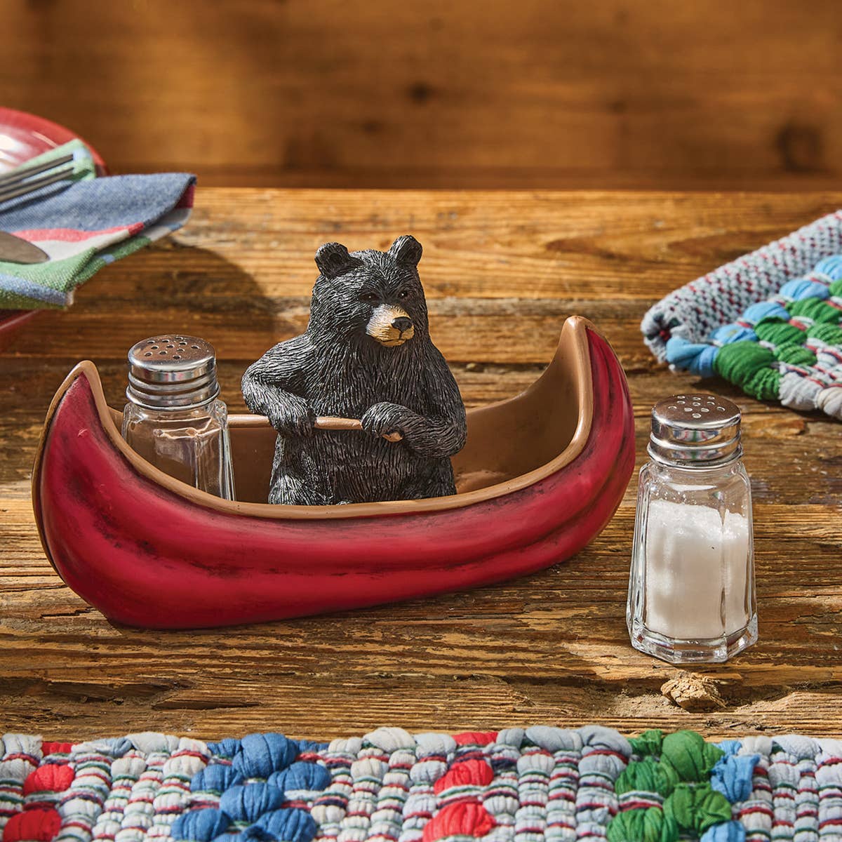 Bear in a Canoe Summer Vacation Salt And Pepper Set、mySite、g9winljtr