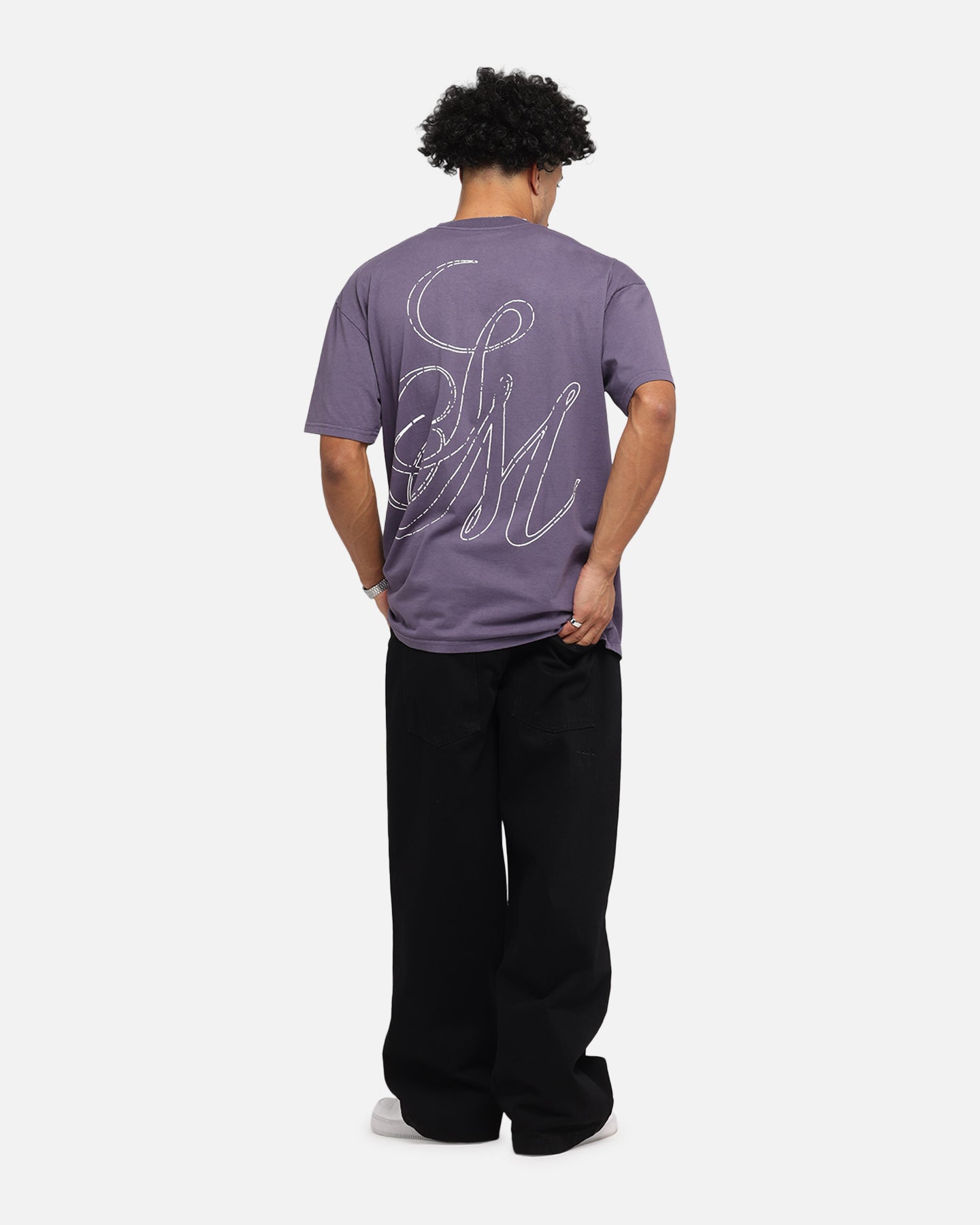 Saint Morta Cursive Boxy T-Shirt Purple、mySite、zt4zffjzw