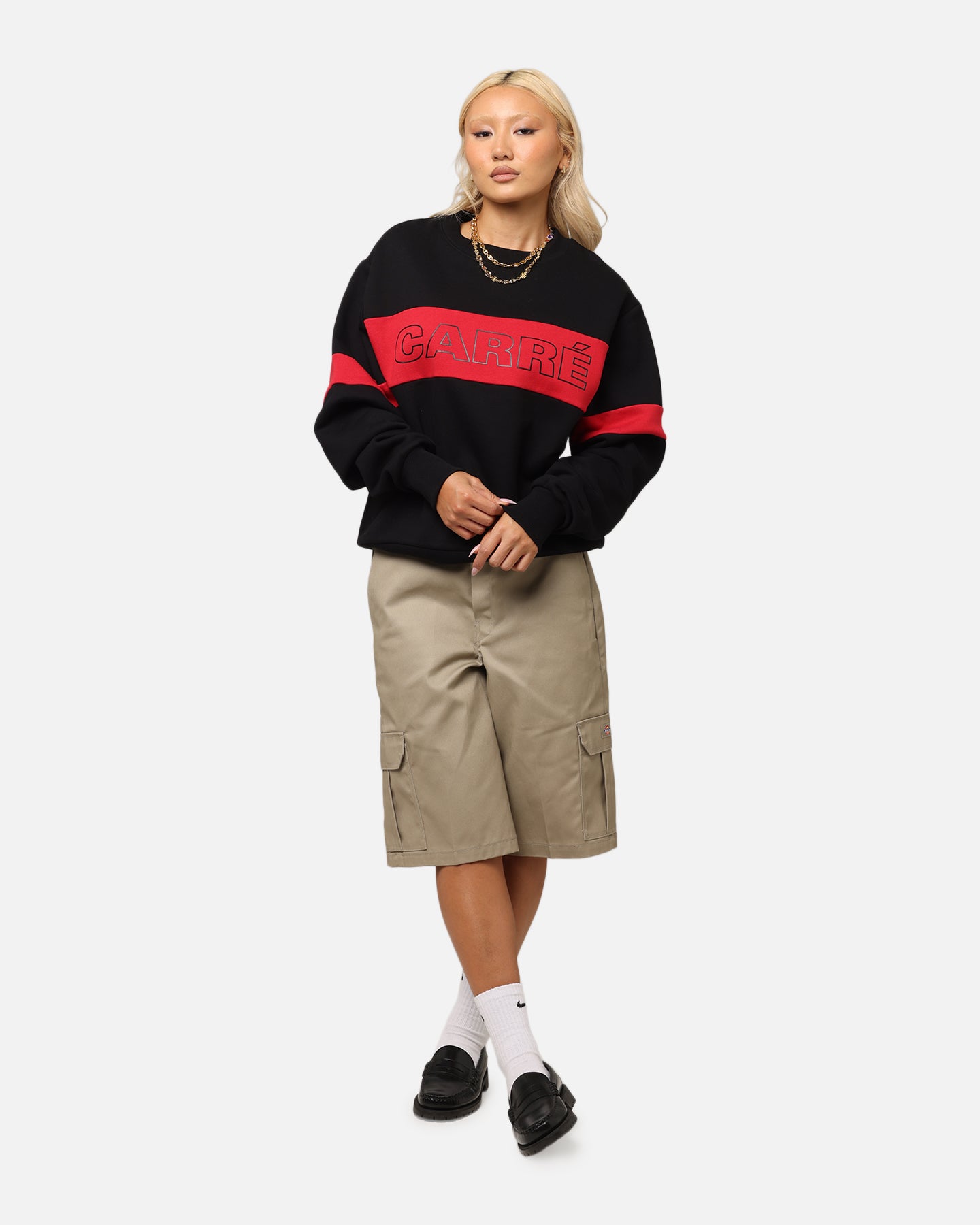 Carre Bars Crewneck Black/Red、mySite、zt4zffjzw