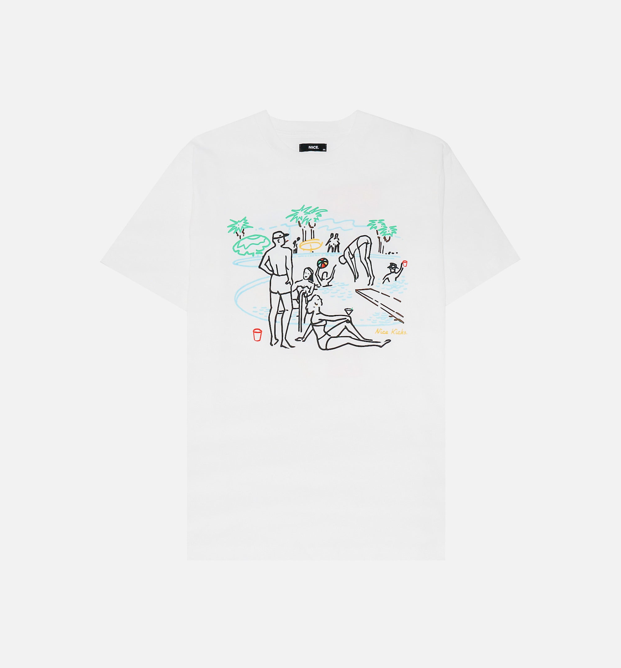 Motel Pool Short Sleeve tee Mens T-Shirt - White、mySite、dreamappss