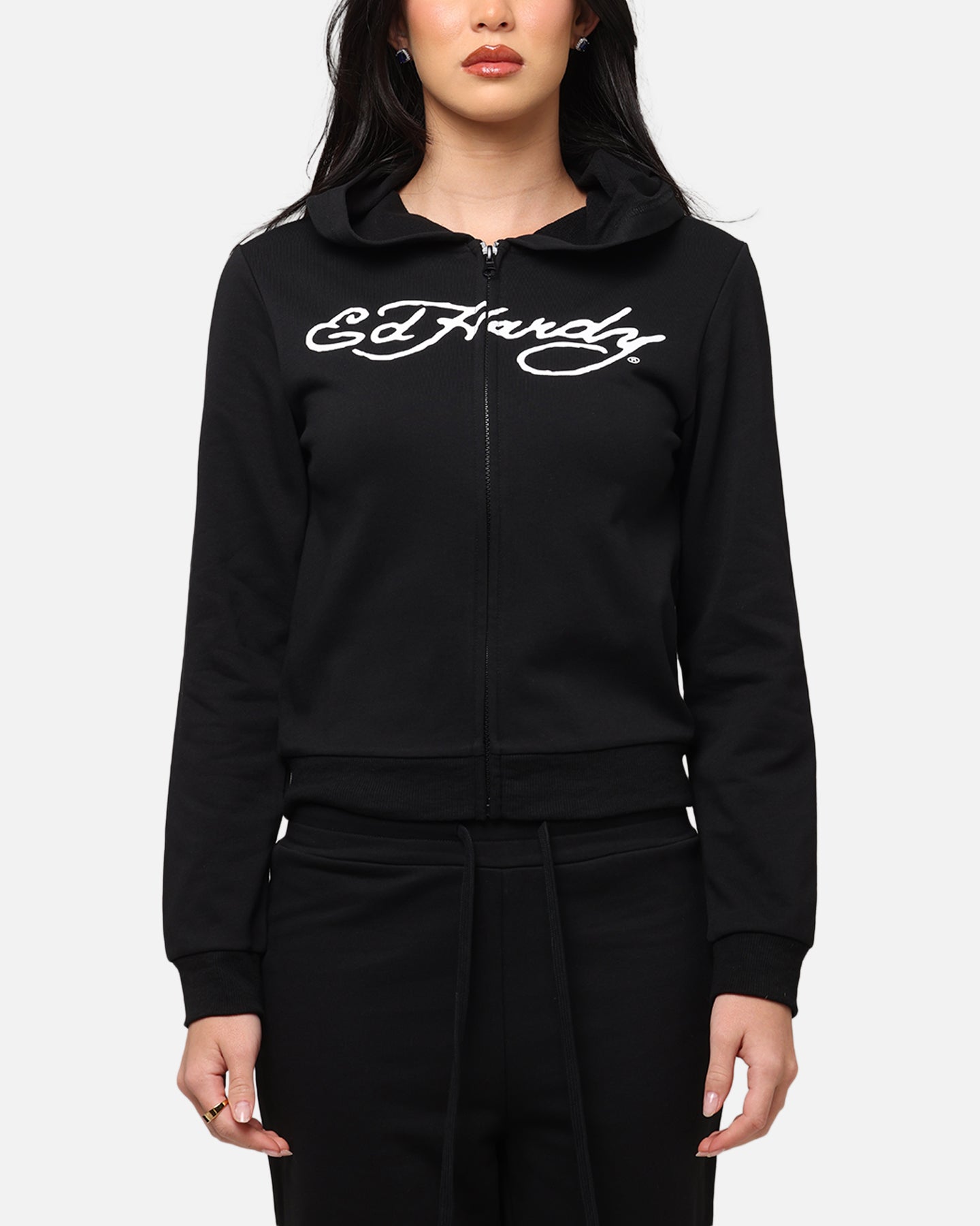 Ed Hardy Women's Flora Zip Hoodie Black、mySite、zt4zffjzw