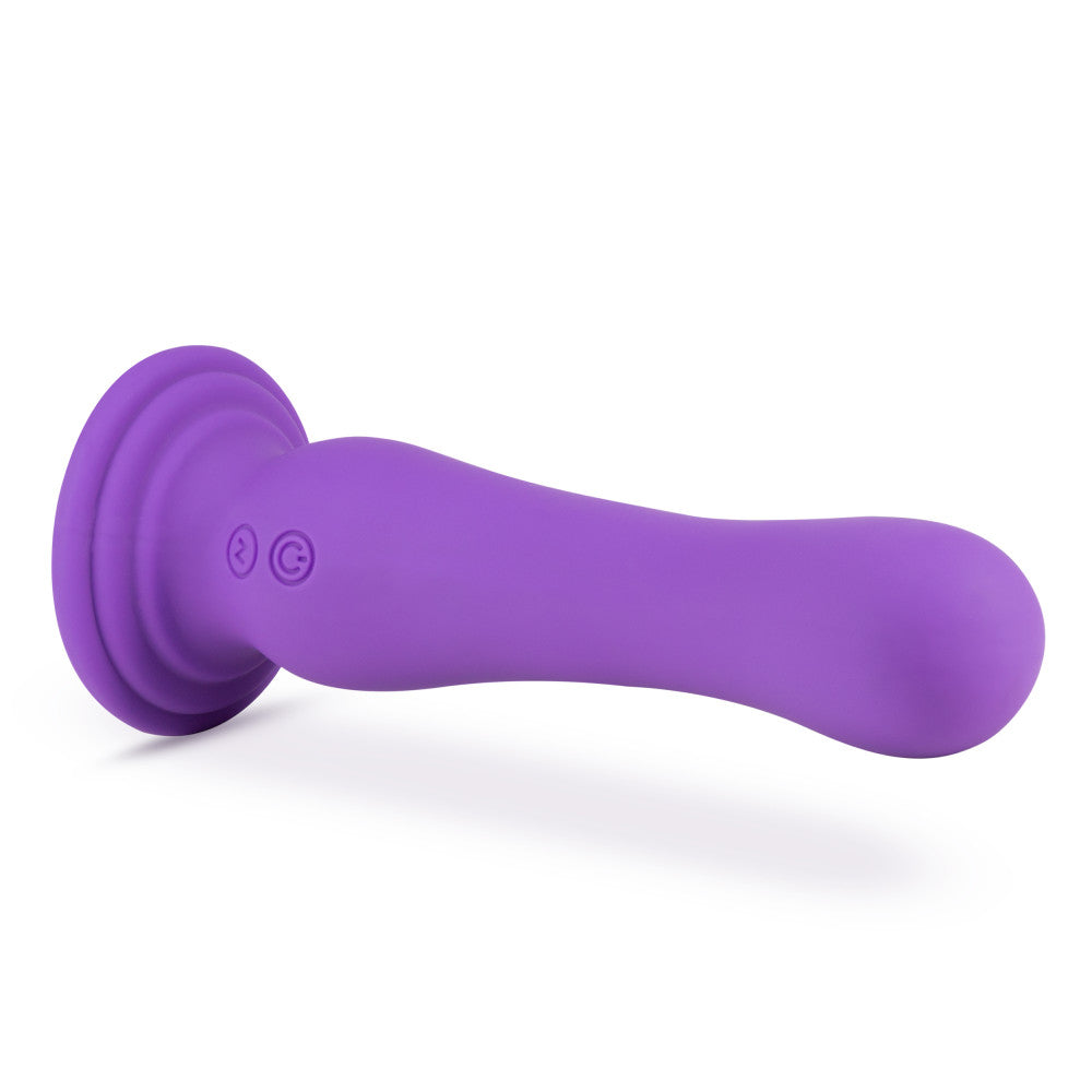 Impressions By Blush® | Ibiza Curved G-Spot Plum 7.75-Inch Long Rechargeable Vibrating Dildo With Suction Cup Base、mySite、bottomscart