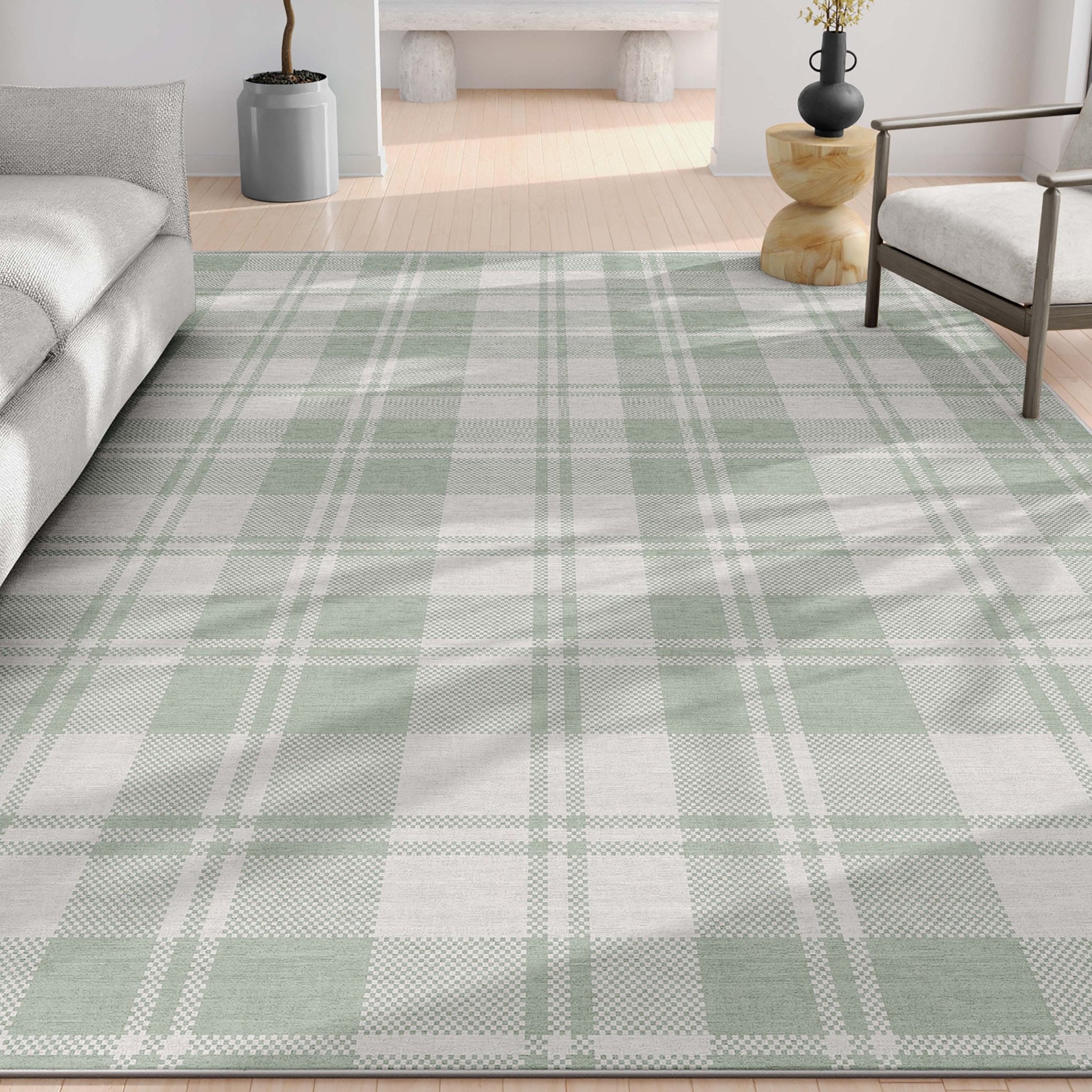 Plaid Modern Geometric Boxes Flat-Weave Rug、mySite、gigharbornorthrealestate