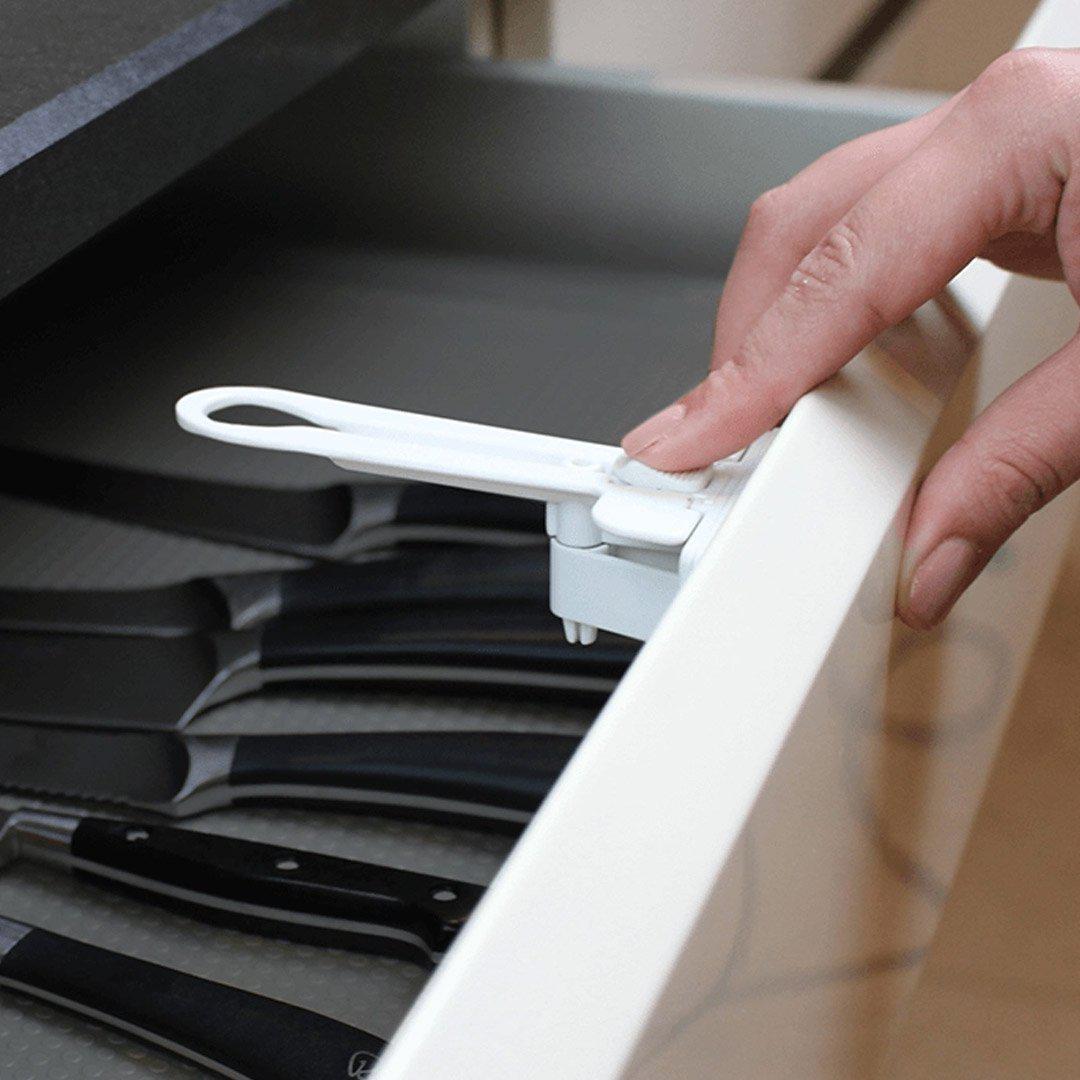  Fred Adhesive Top Drawer Catches - Pure White V2 - 2 Pack、mySite、merchandisen