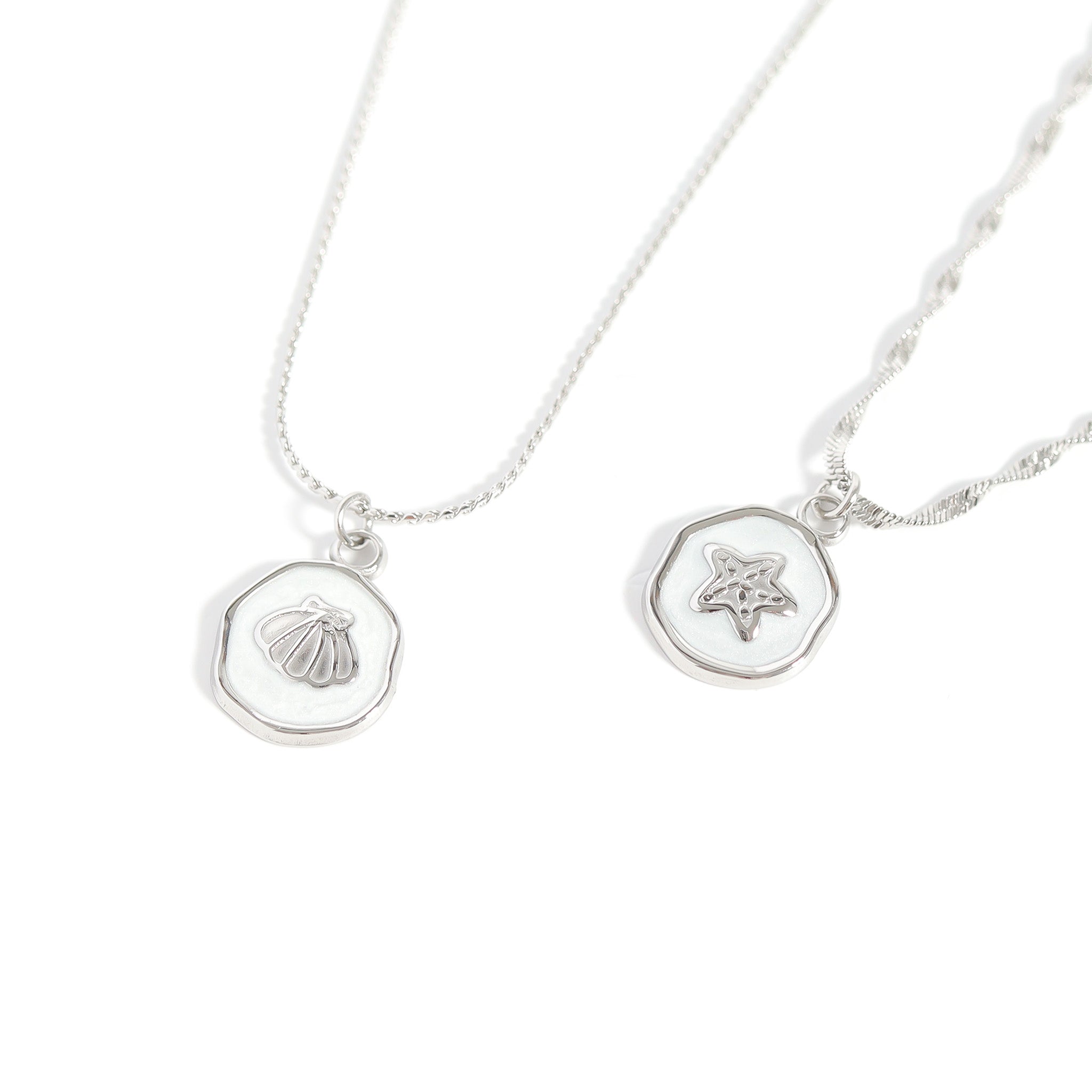 18K Gold PVD Sea Shell White Epoxy Charm / PDL0220、mySite、dreamappss