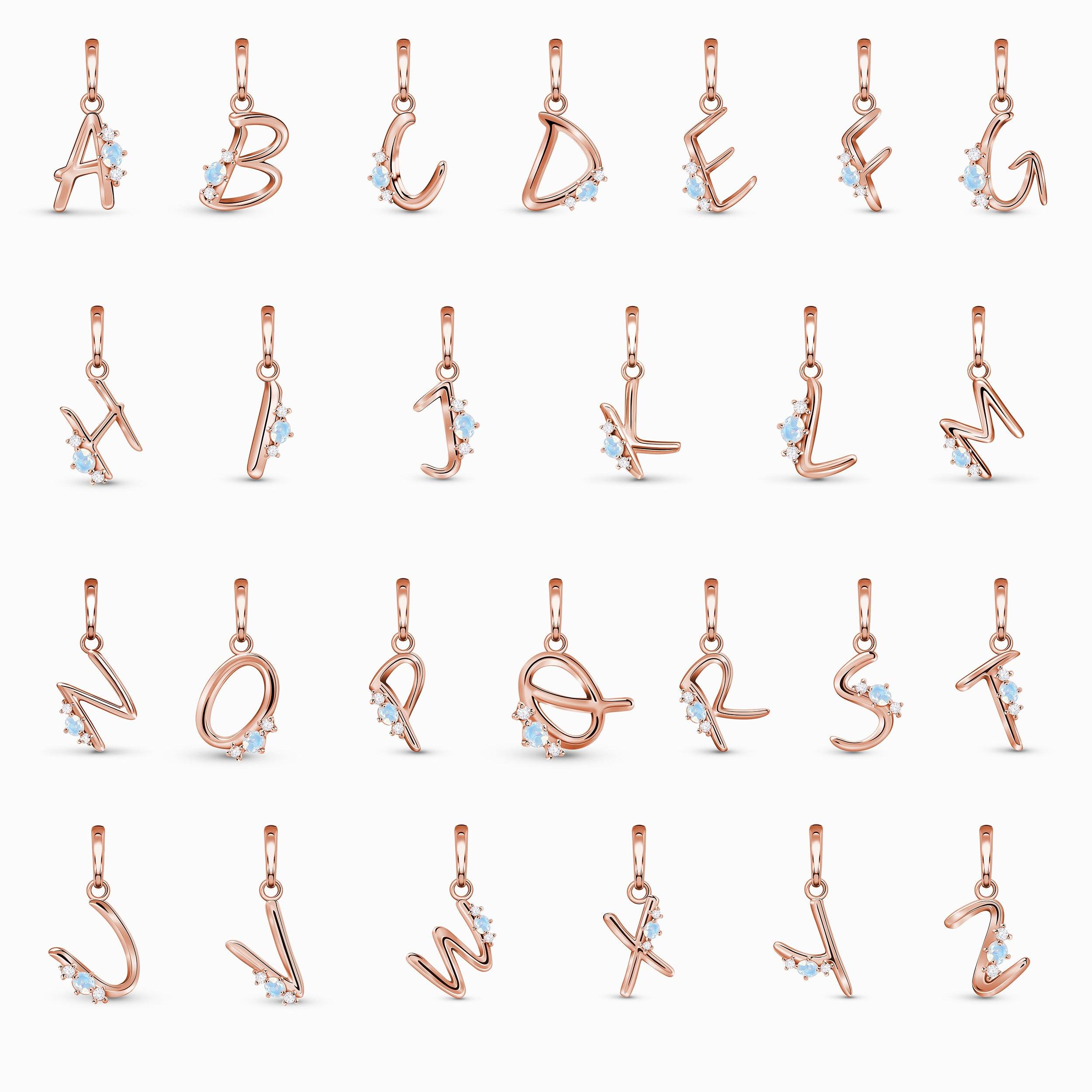 Moonstone Necklace - Lucky Letter U、mySite、hinf8tx79