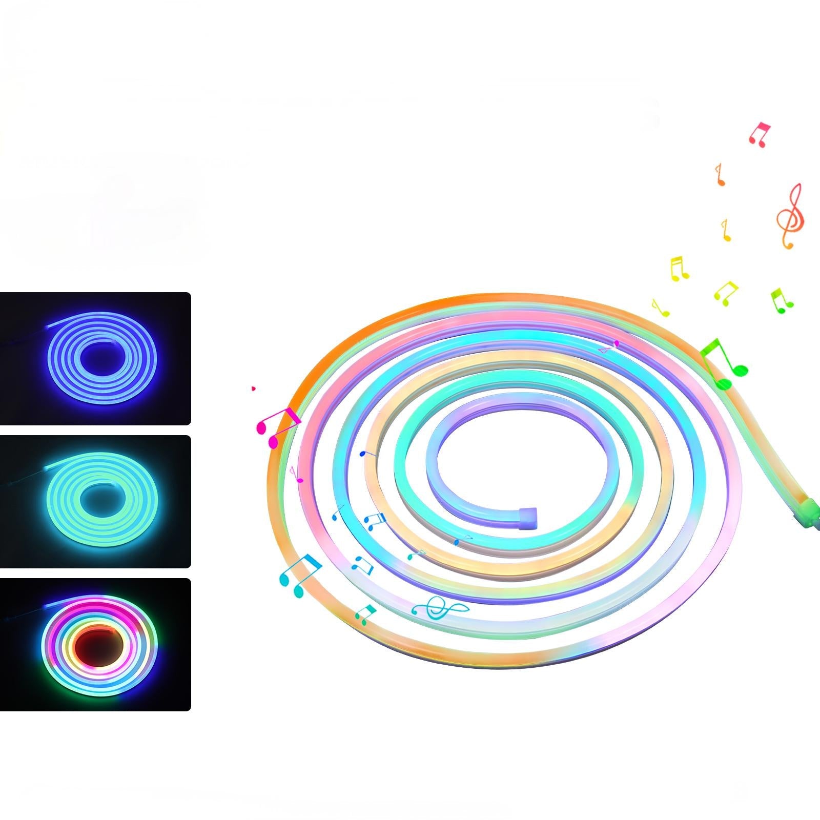 WIFI+Bluetooth Neon Music LED Smart Light with Remote Control 16 Million Colors、mySite、fannypackpong