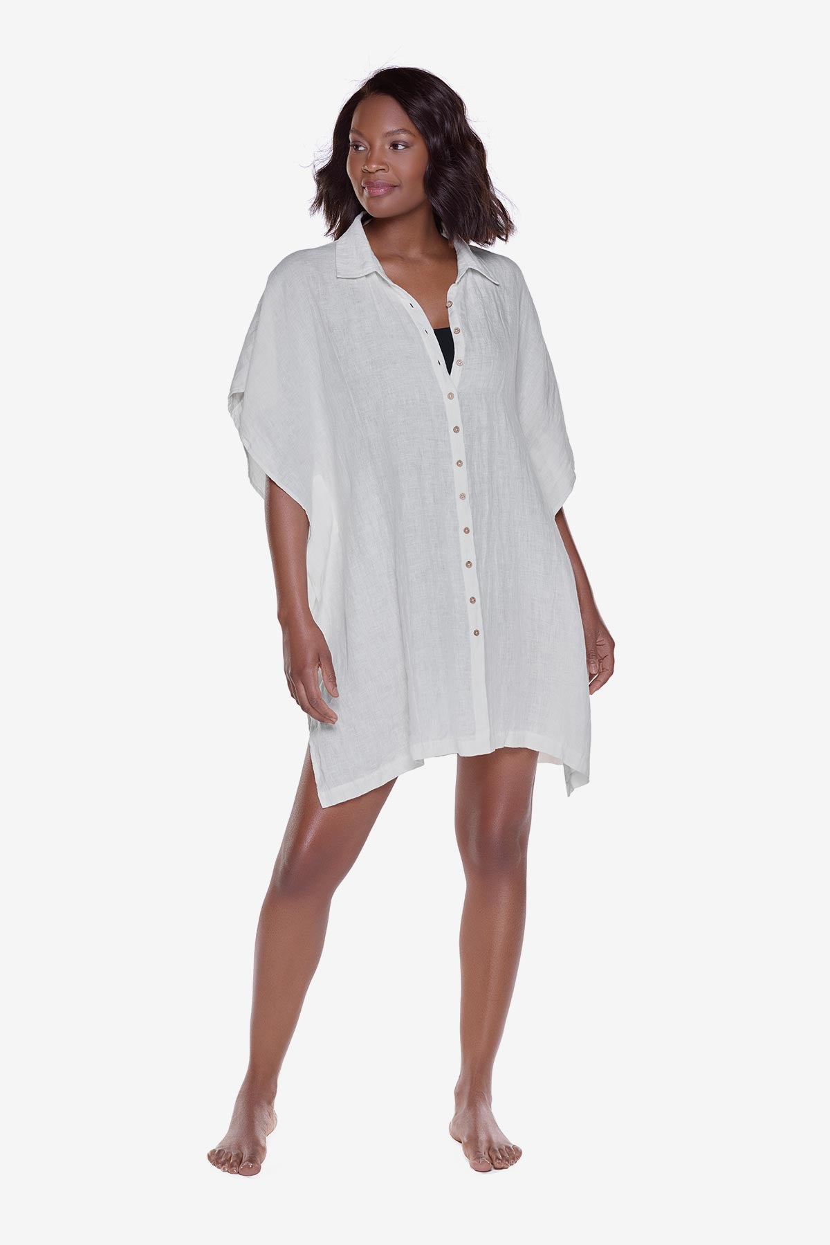  Beach Shirt Cover Up in Ivory、mySite、justintrudeaud