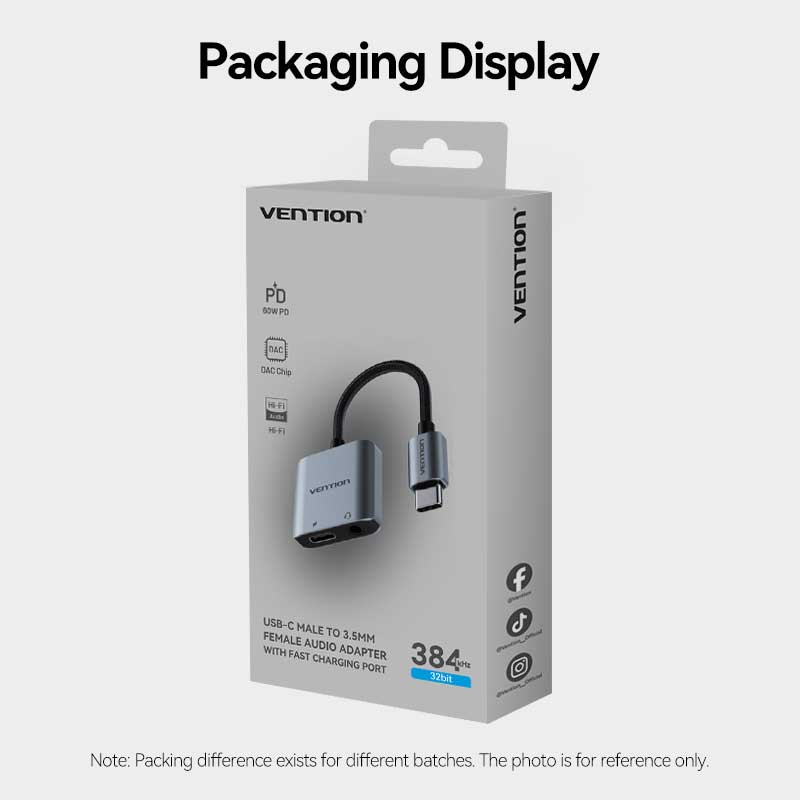 Vention USB-C Male to 3.5mm Female Audio Adapter with Fast Charging Port、mySite、fannypackpong