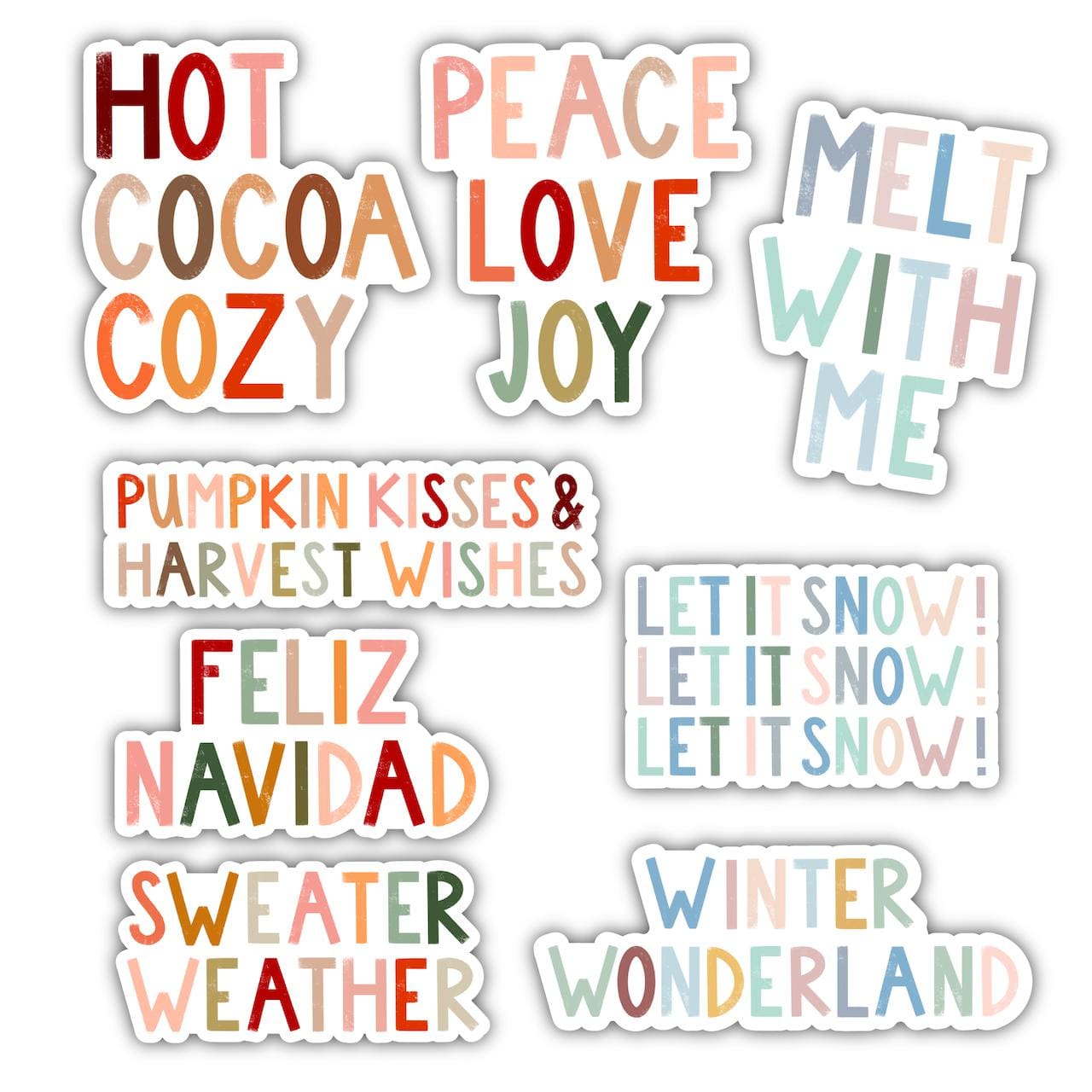  Winter Stickers 8 Pack - Lettering、mySite、elrpsem3k