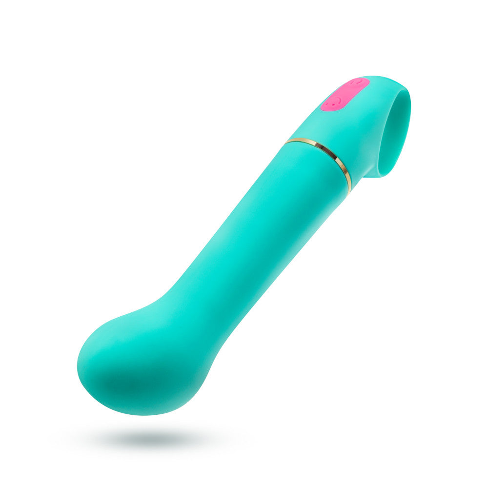 Aria By Blush® | Flirty AF: Enhanced G-Spot Stimulation Teal Silicone Vibrator with Powerful RumboTech™ Technology、mySite、bottomscart