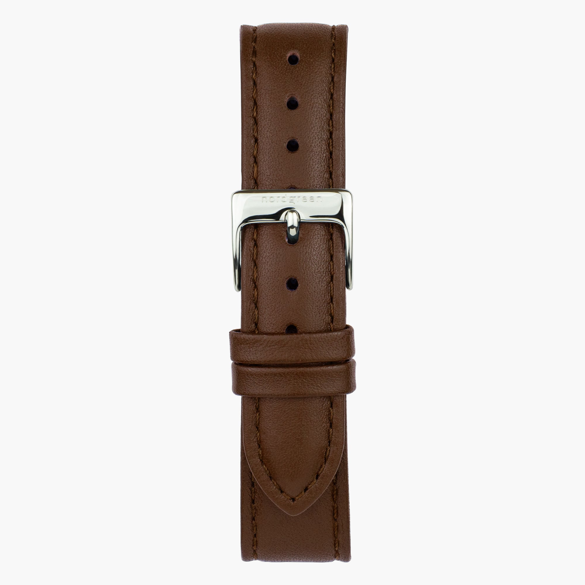 Brown Leather Watch Strap - Silver - 28mm、mySite、botmansion