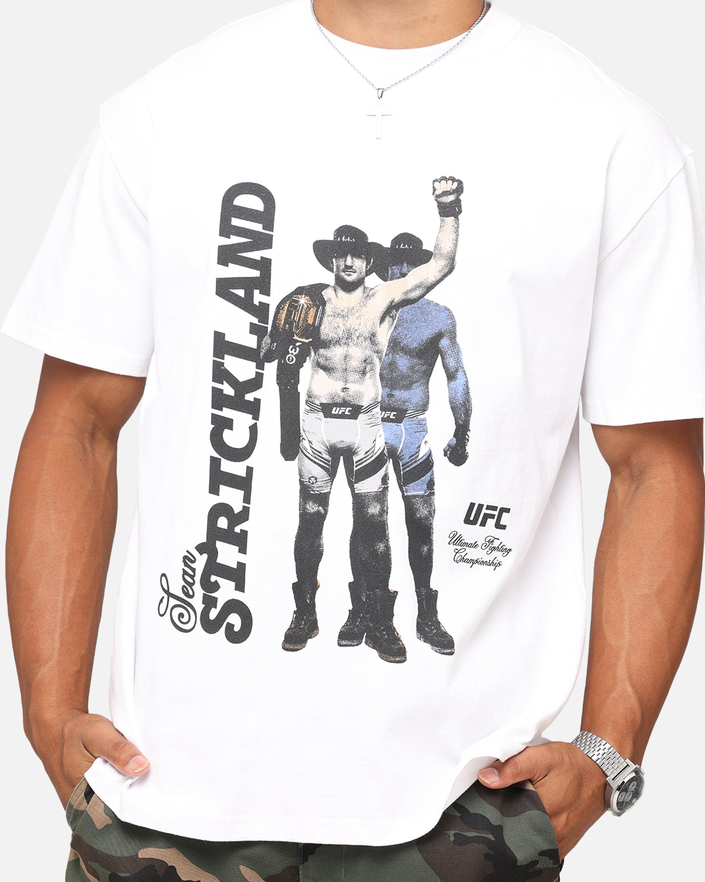 UFC By Culture Kings Sean Strickland Heavy T-Shirt White、mySite、zt4zffjzw