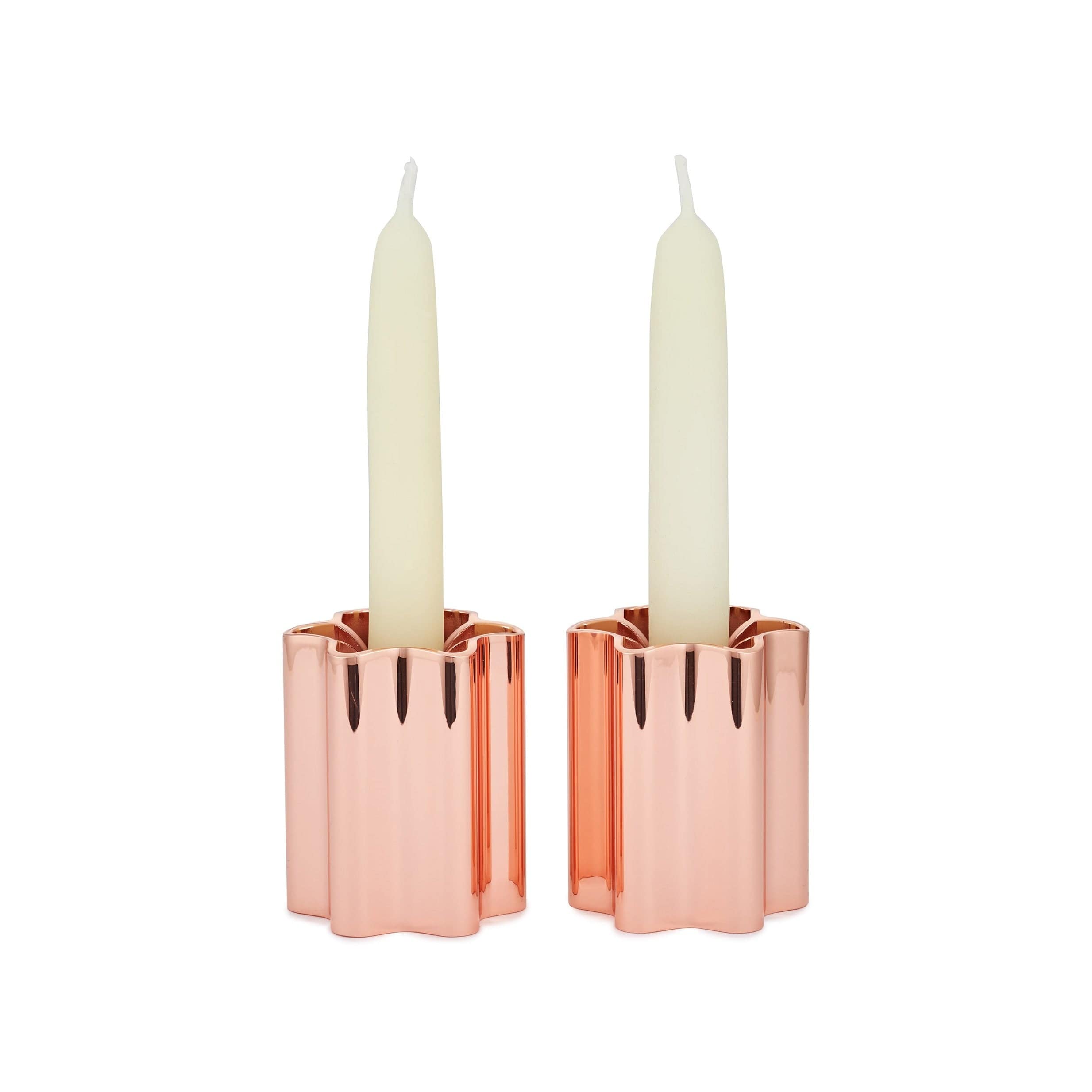 Modern Mensch Shabbat Candle Holders - Rose Gold、mySite、topwebapps