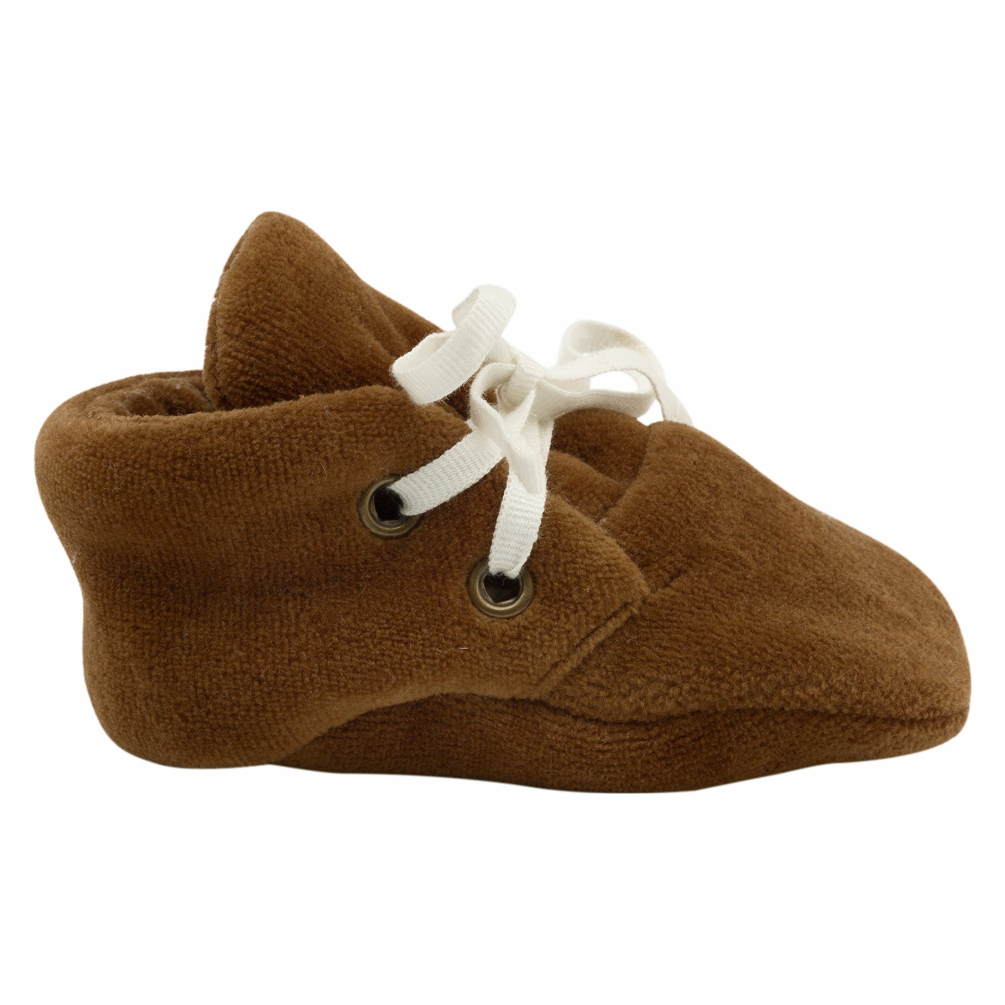 Organic Velour Baby Booties - Toffee、mySite、g9winljtr