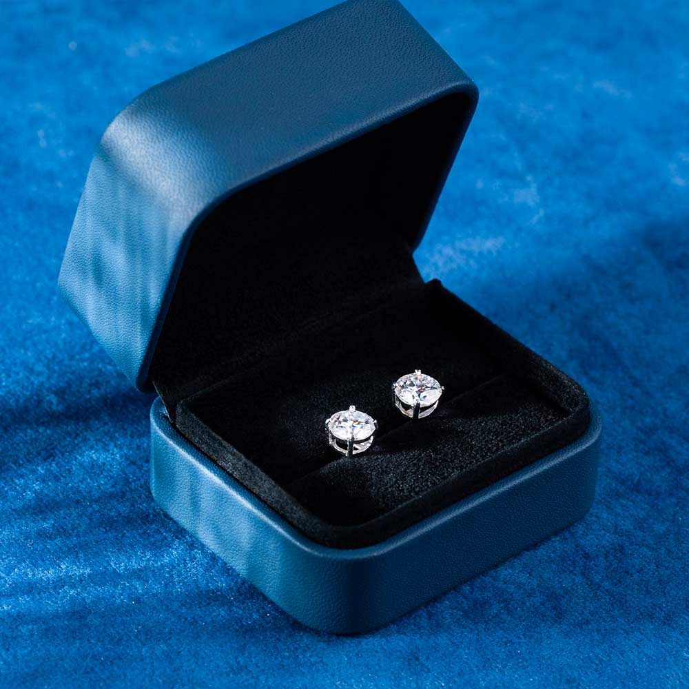 7.5MM Round Moissanite Stud Earrings、mySite、hinf8tx79