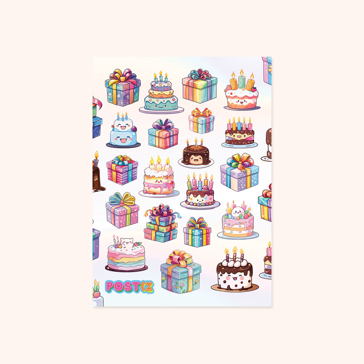  Prism Party A6 Hologram Sticker Sheet、mySite、ghnorth