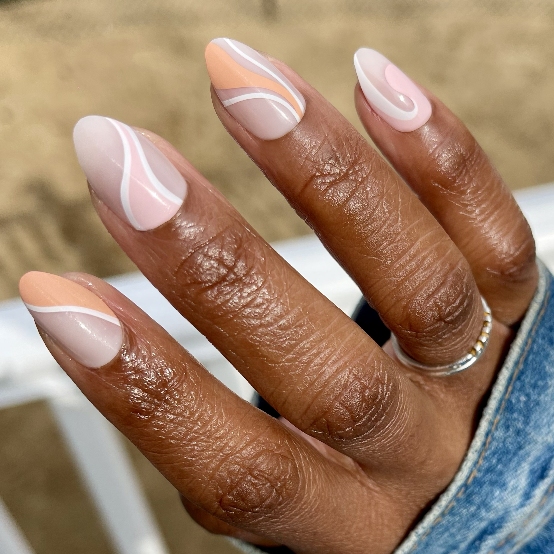 Pink Swirl Mixed Pack - Press-On | Medium | Almond、mySite、solidvoid