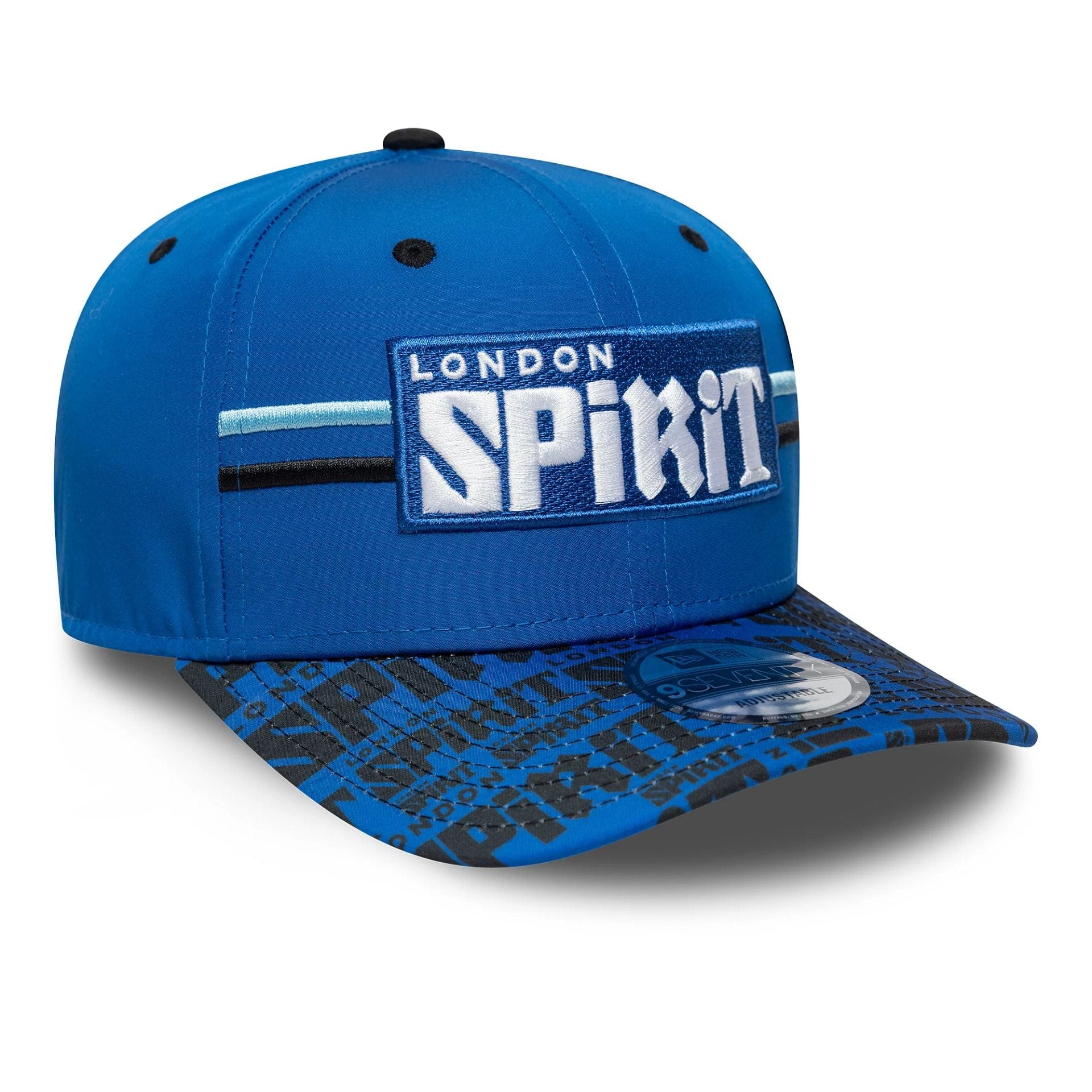 London Spirit The Hundred 2025 All Over Print Blue 9SEVENTY Stretch Snap Adjustable Cap、mySite、vikingsvslions