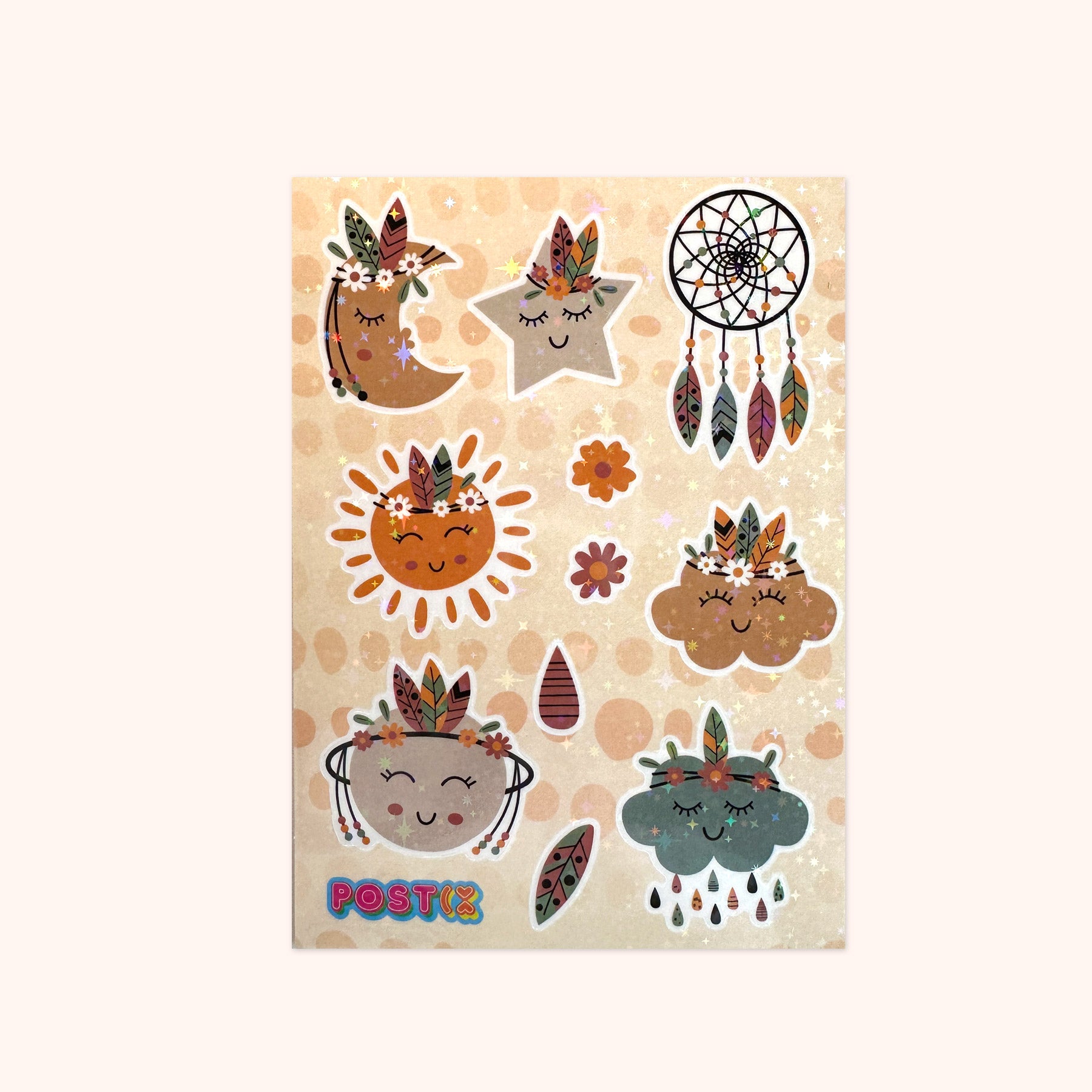  Boho Skies A6 Hologram Sticker Sheet、mySite、ghnorth