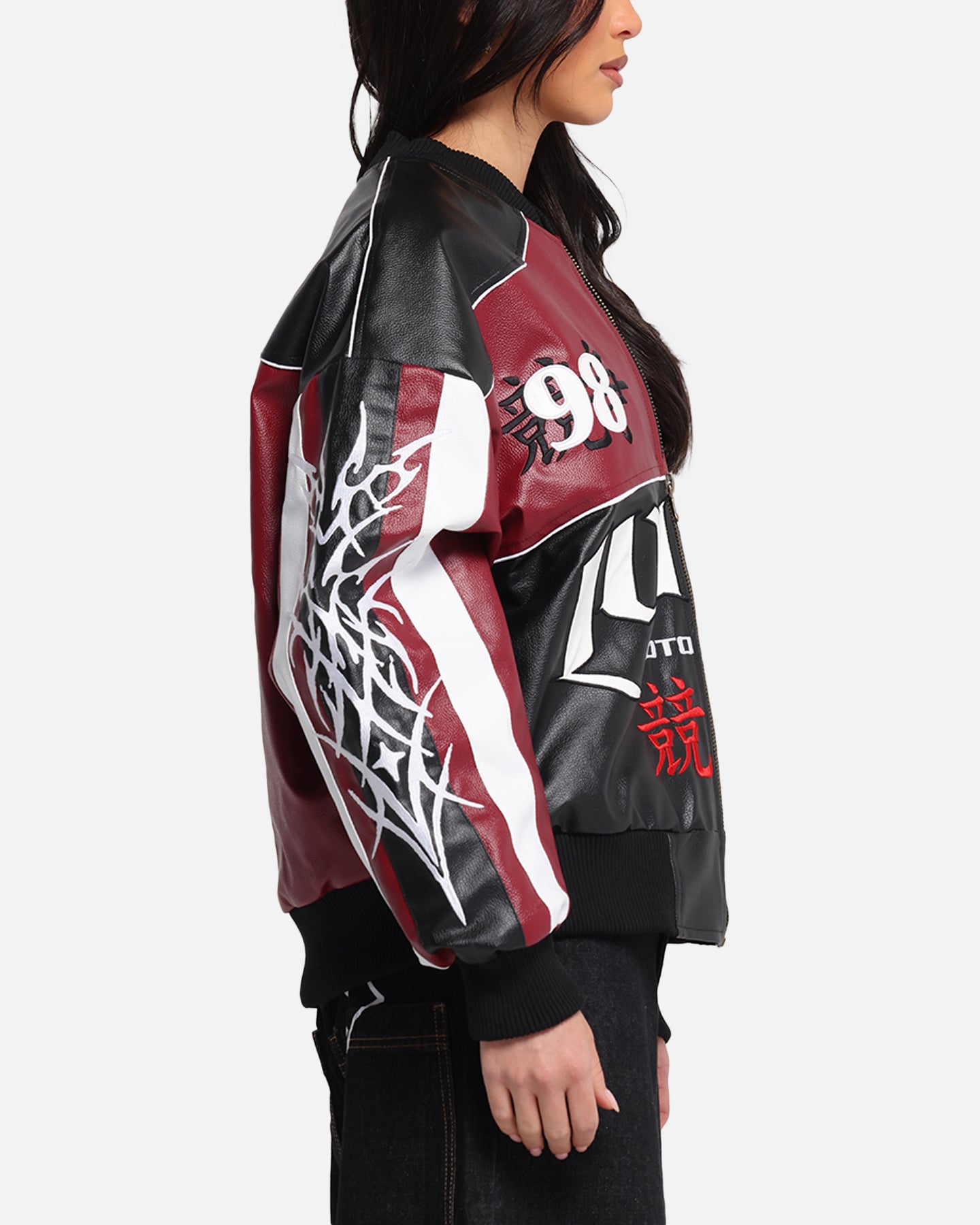 Loiter Tokyo Drift Vegan Leather Jacket Red、mySite、zt4zffjzw