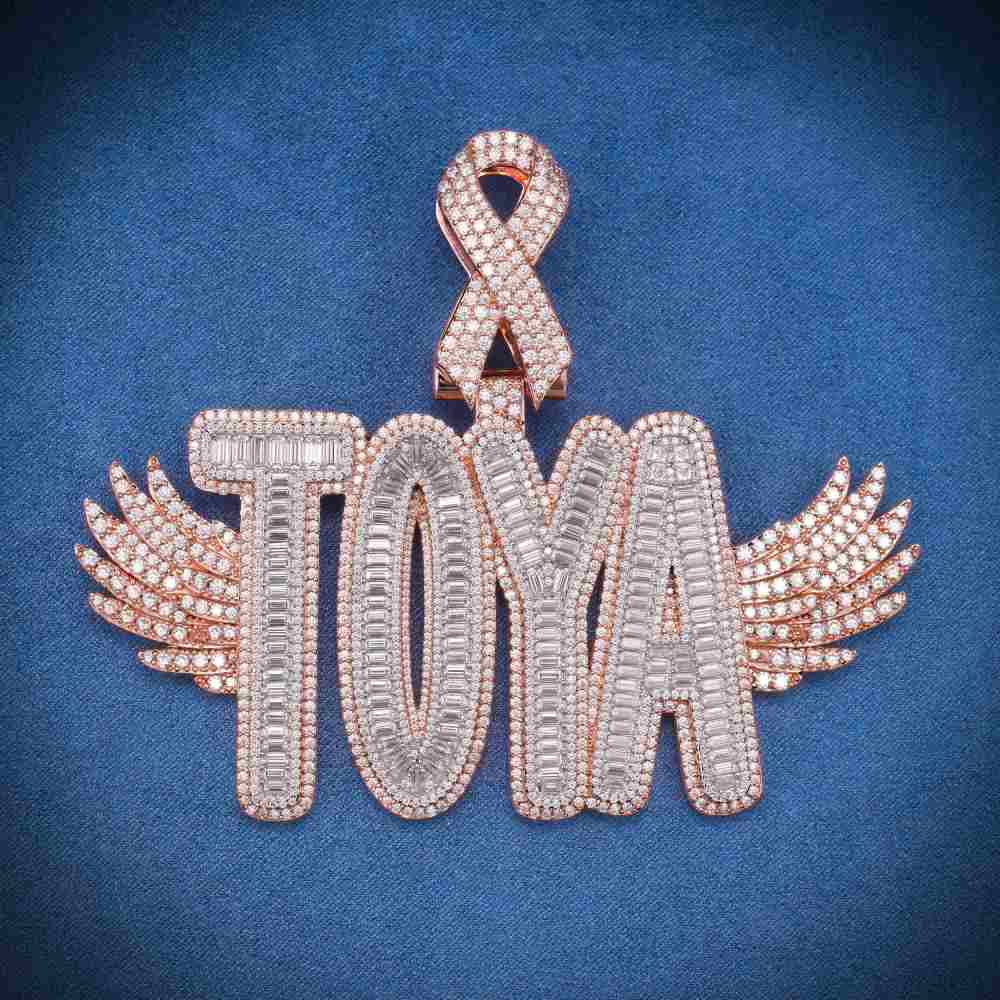 TOYA Custom Baguette Moissanite Pendant 14K Two Tone、mySite、hinf8tx79