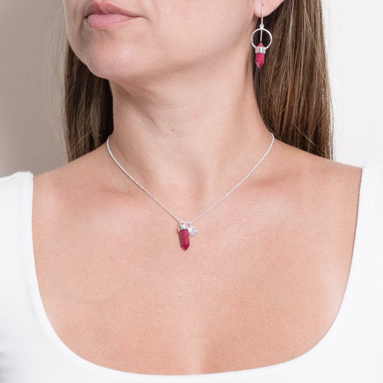 Delicate Ruby Crystal Point Necklace、mySite、hinf8tx79