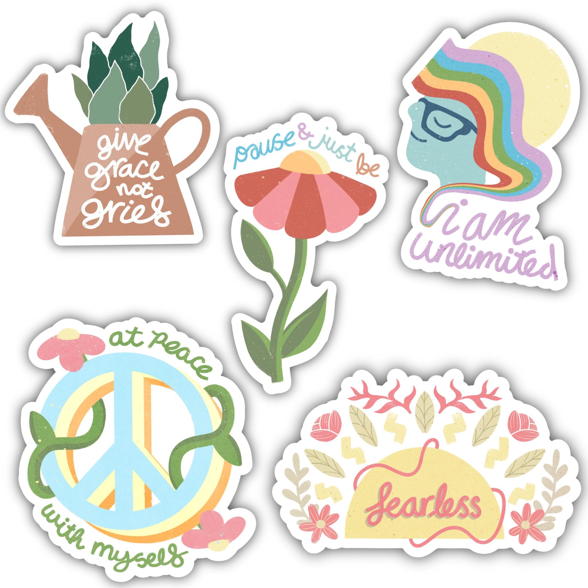  Positivity Sticker 5 Pack - Fearless、mySite、elrpsem3k