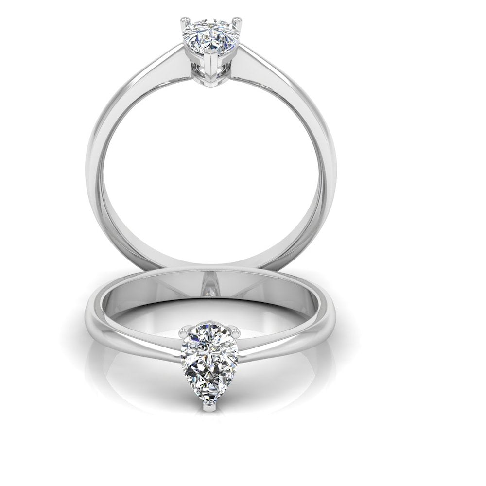 Petite Pear Solitaire Moissanite Engagement Ring、mySite、hinf8tx79